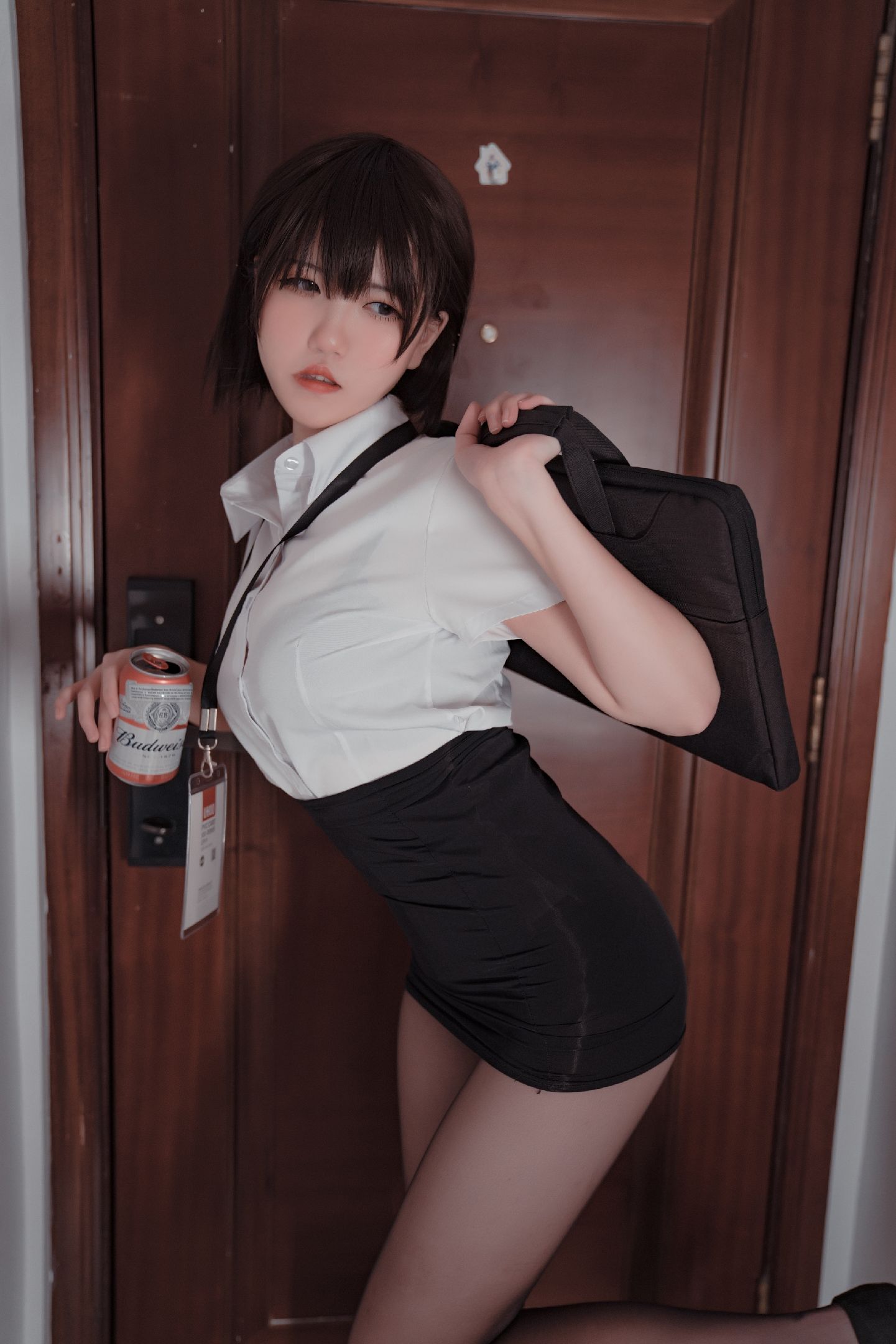 鬼马少女阿薰kaOri 黑丝OL Cosplay-第29张