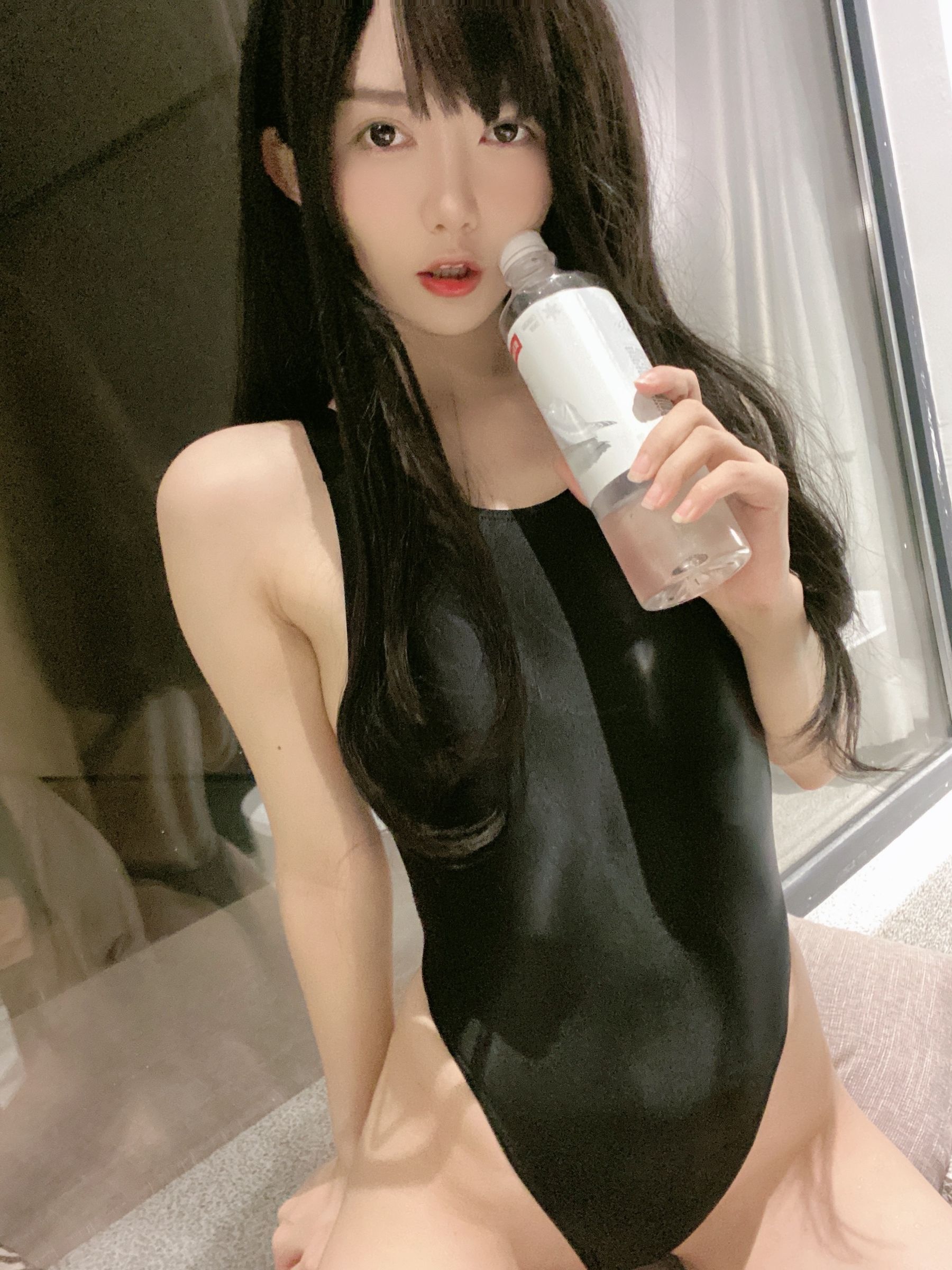 51酱 – 黑红泳装 Cosplay-第53张
