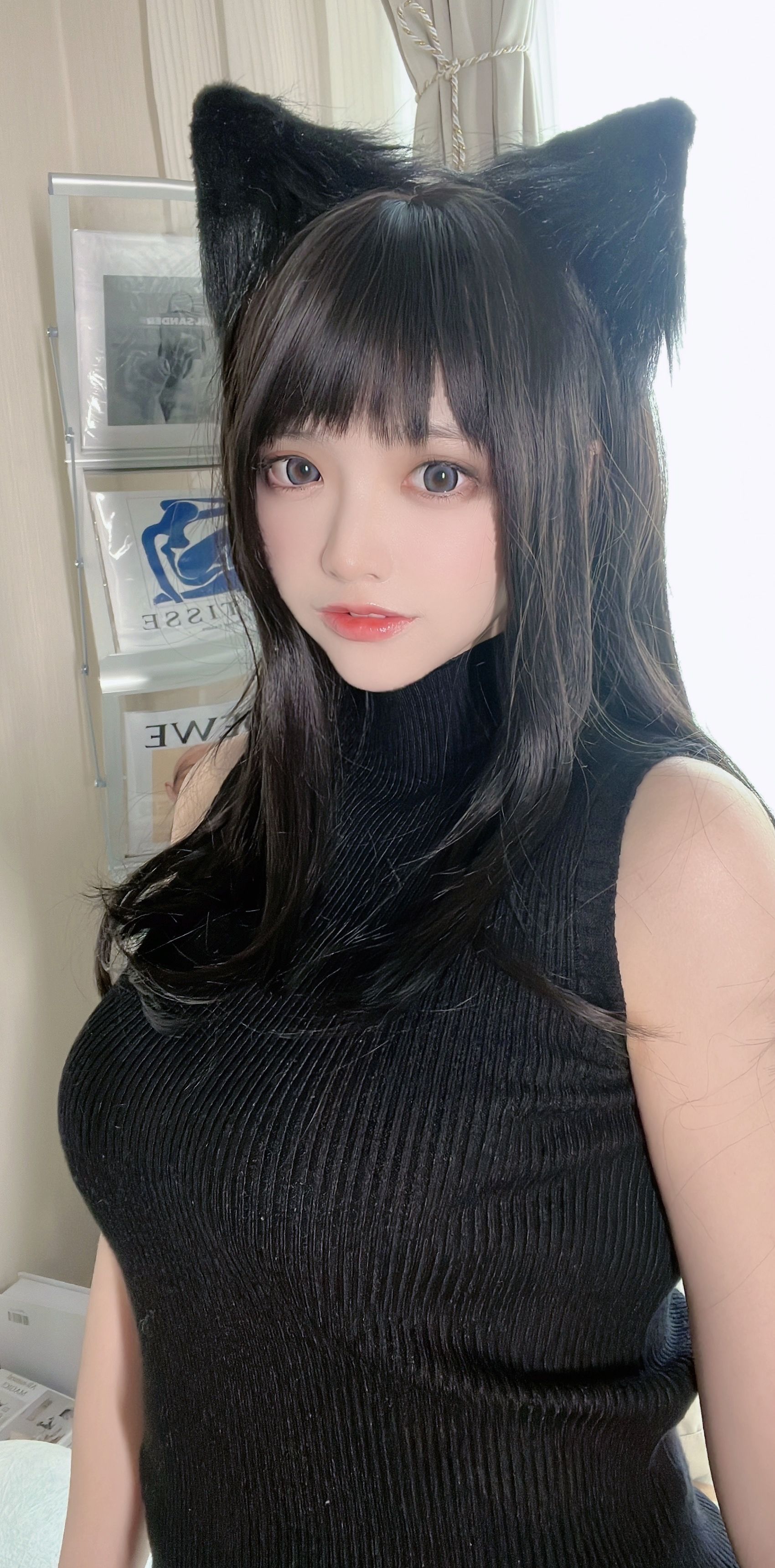 疯猫ss – 黑毛衣少女 Cosplay-第35张