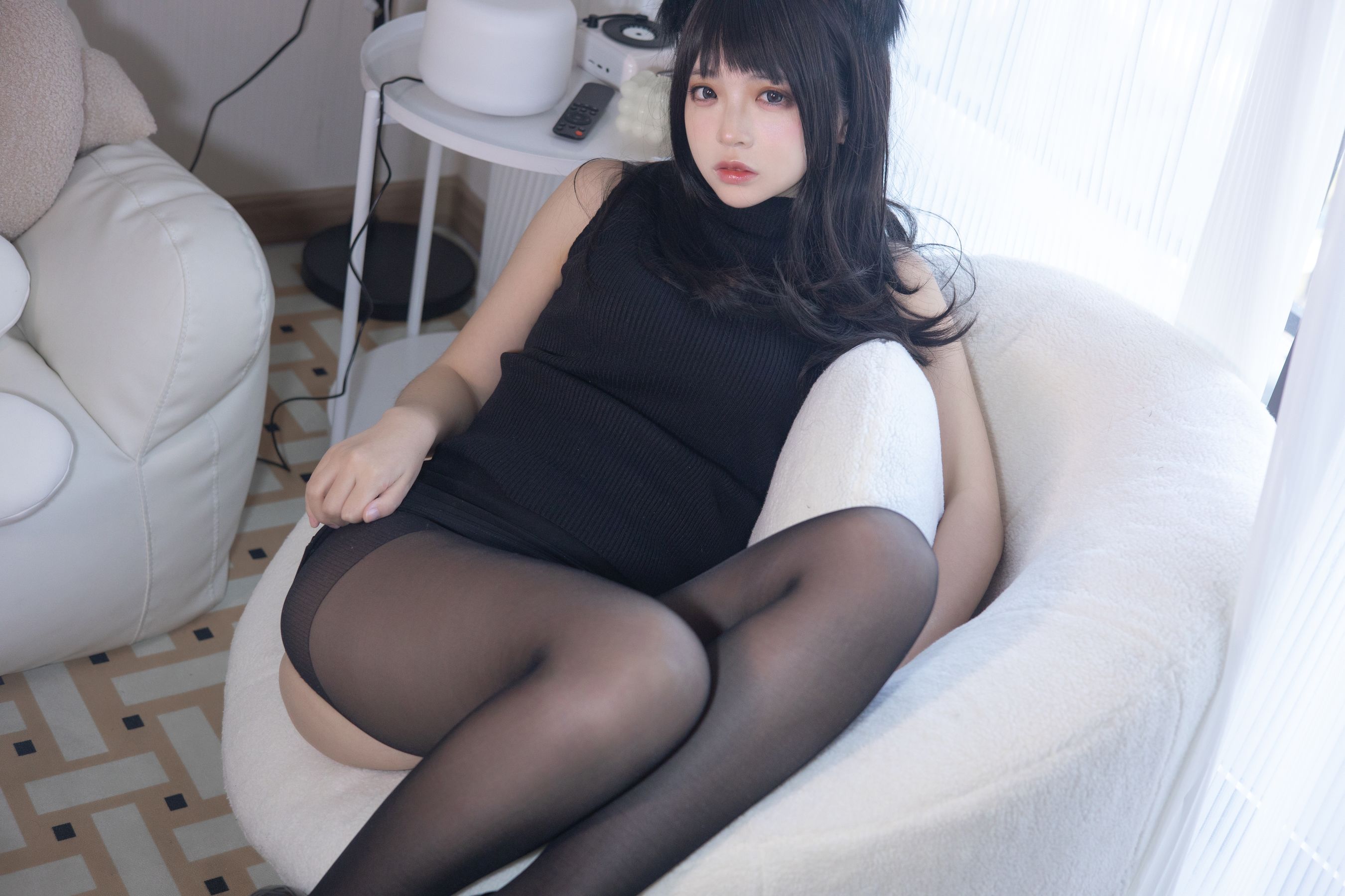 疯猫ss – 黑毛衣少女 Cosplay-第36张
