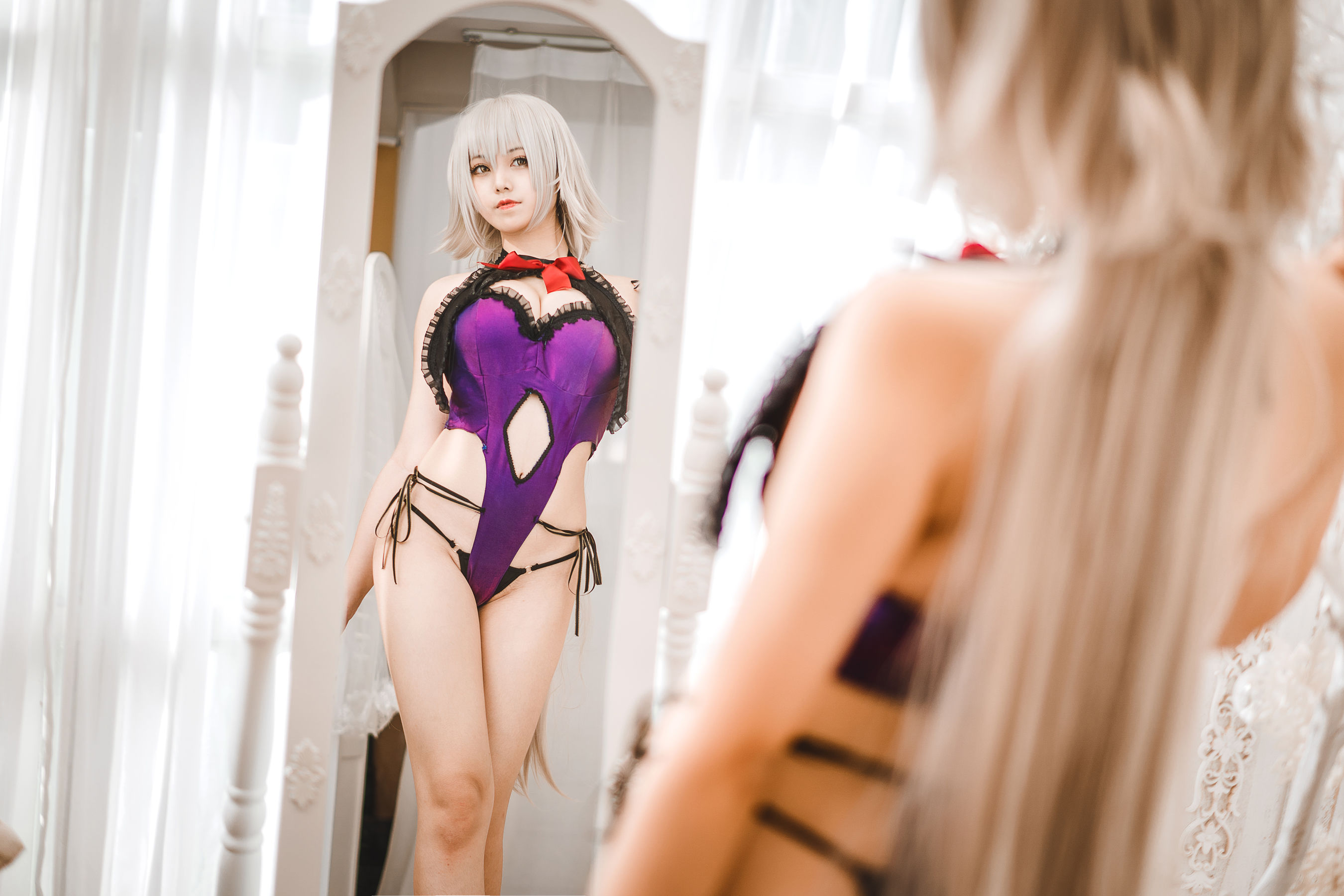 萌系小姐姐蜜汁猫裘 – 贞德女仆 Cosplay-第18张