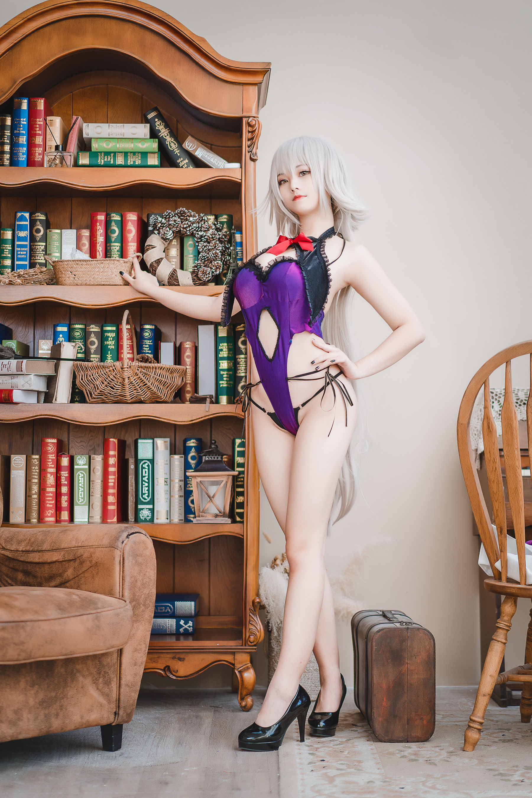 萌系小姐姐蜜汁猫裘 – 贞德女仆 Cosplay-第19张