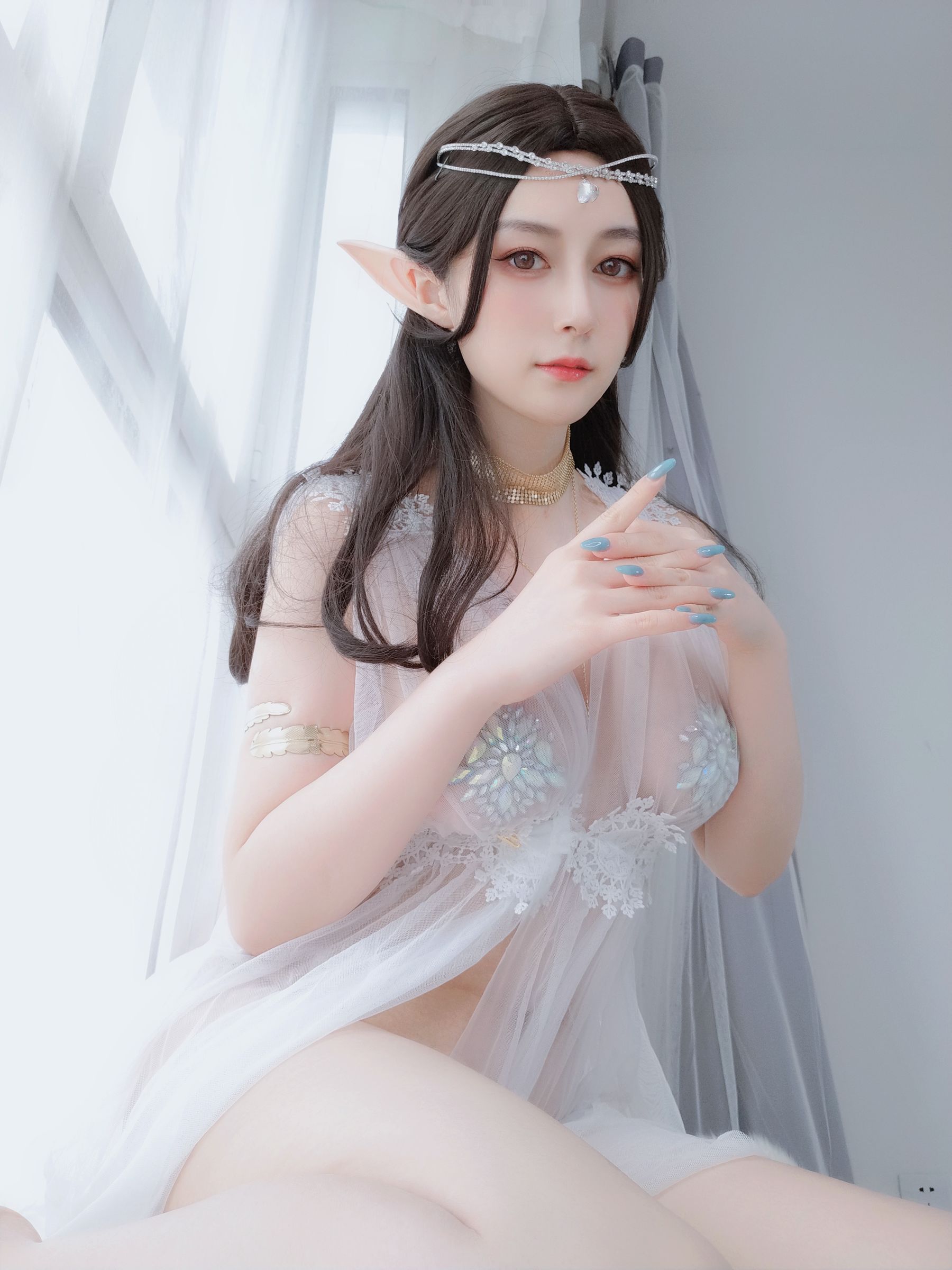 Coser小姐姐白银 – 精灵宝石内衣 Cosplay-第23张