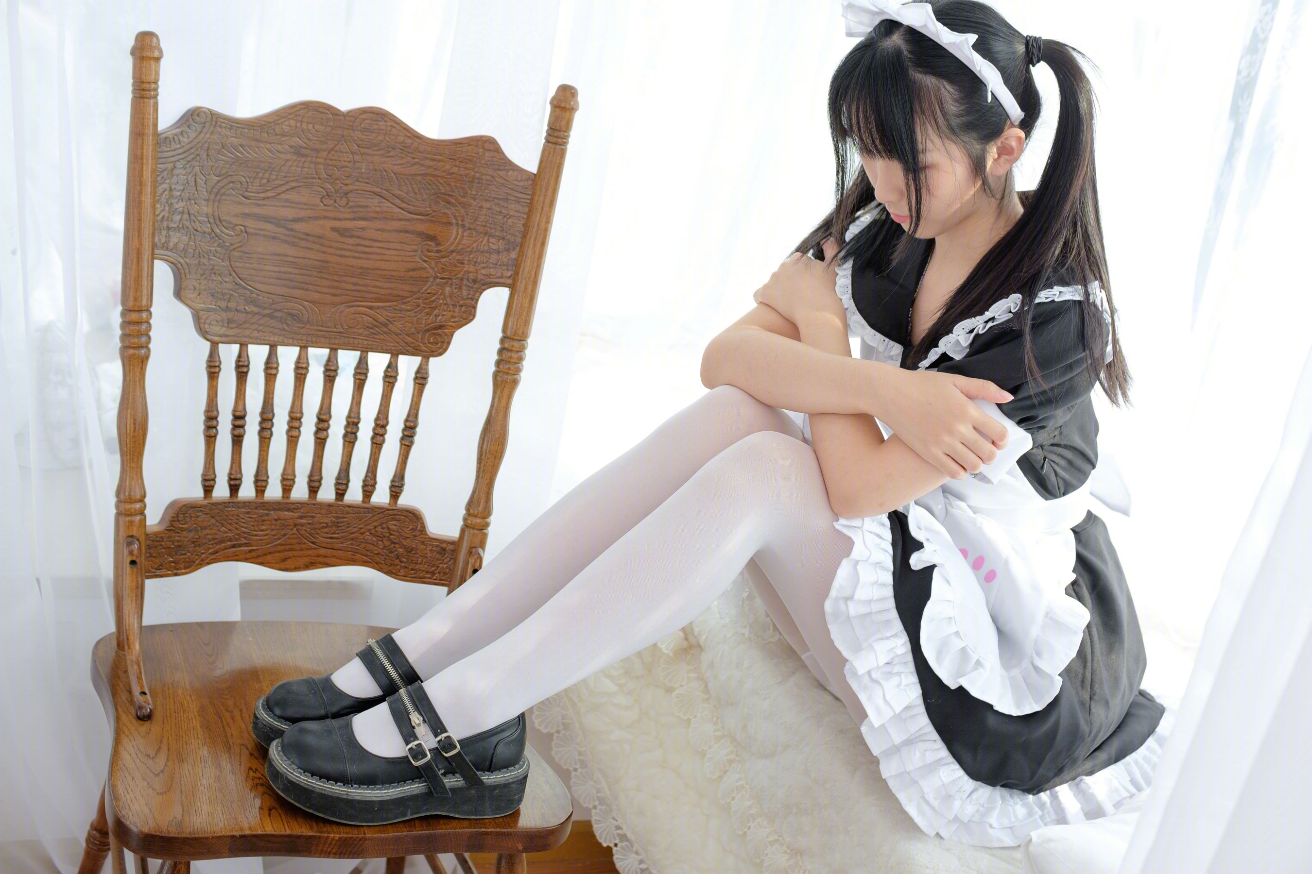 我才不是neko – 白丝女仆 Cosplay-第17张