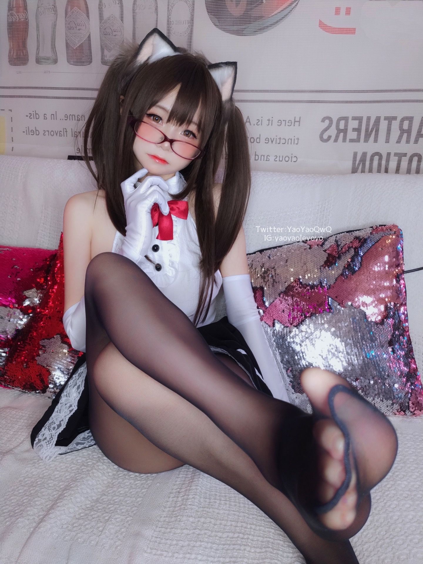 萌妹子Coser摇摇乐yoyo – 黑色紧身衣 Cosplay-第53张