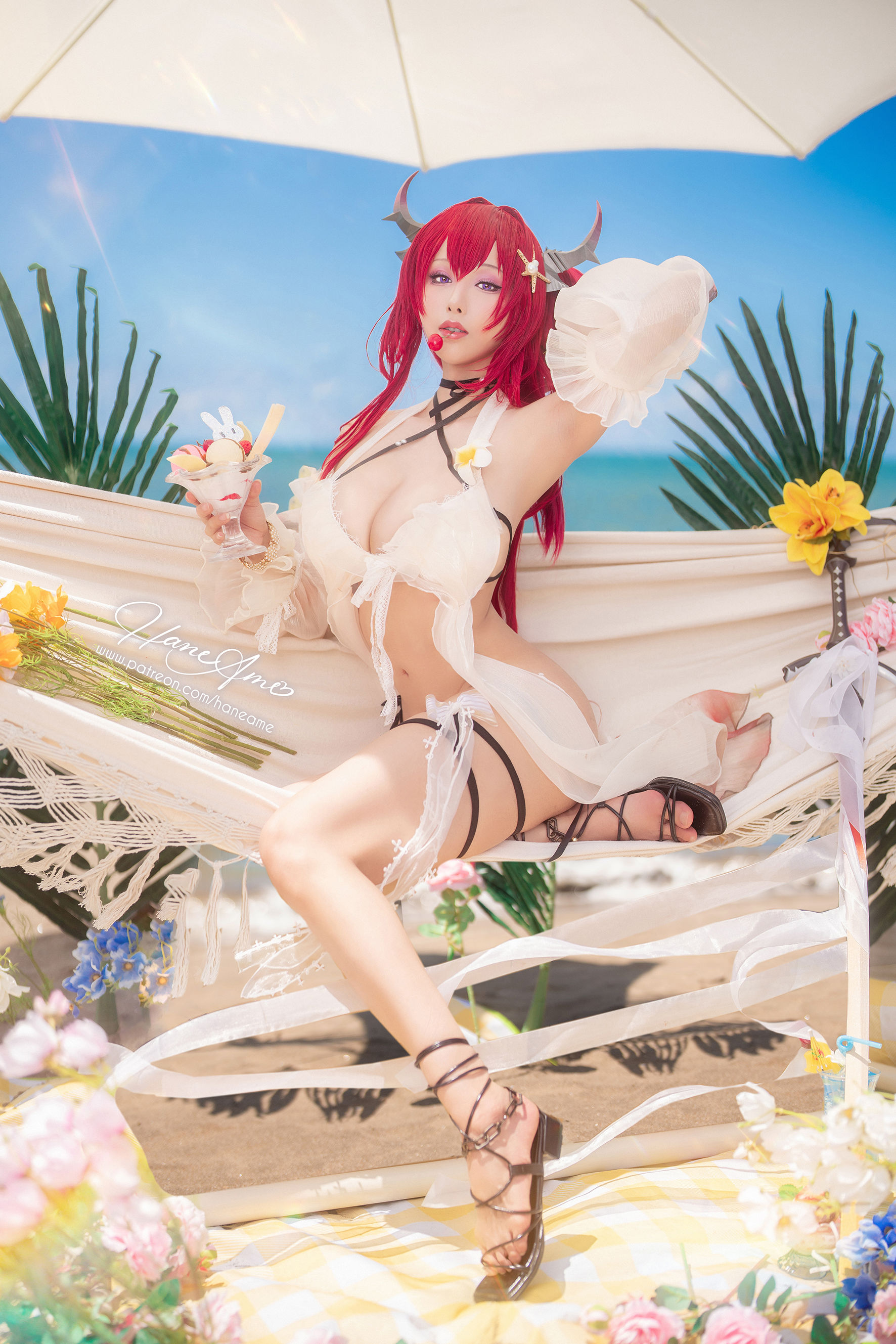 Hane Ame 雨波 – Arknights Surtr 泳裝 Cosplay-第1张