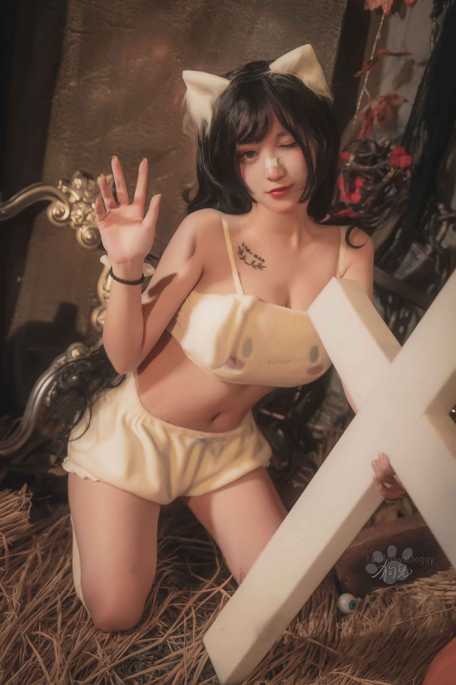 奇行家狗崽(棕桠阿狗崽) – 玉桂狗睡衣 Cosplay-第1张