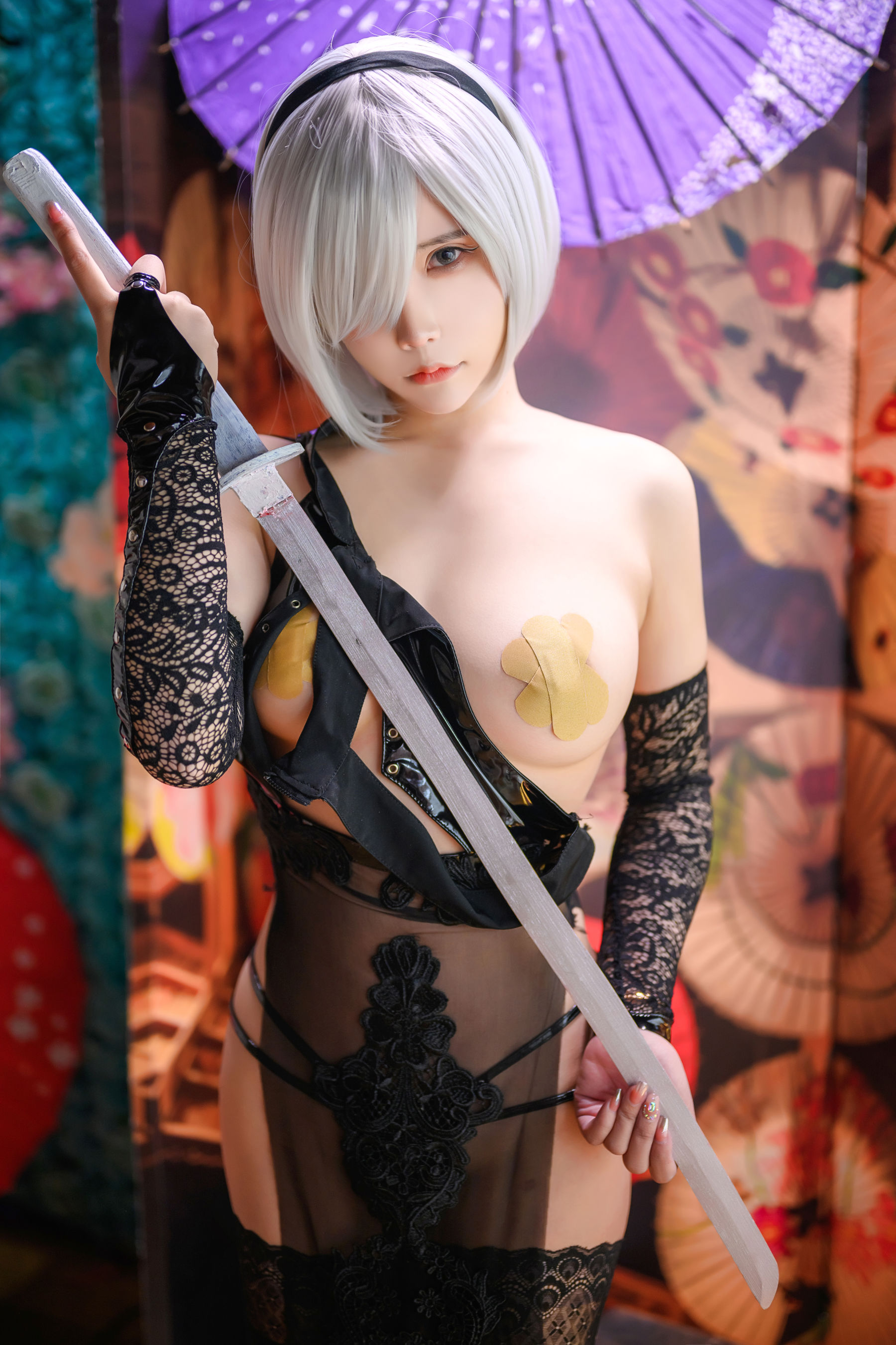 二次元妹子抱走莫子aa – 2B靡烟旗袍 Cosplay-第24张