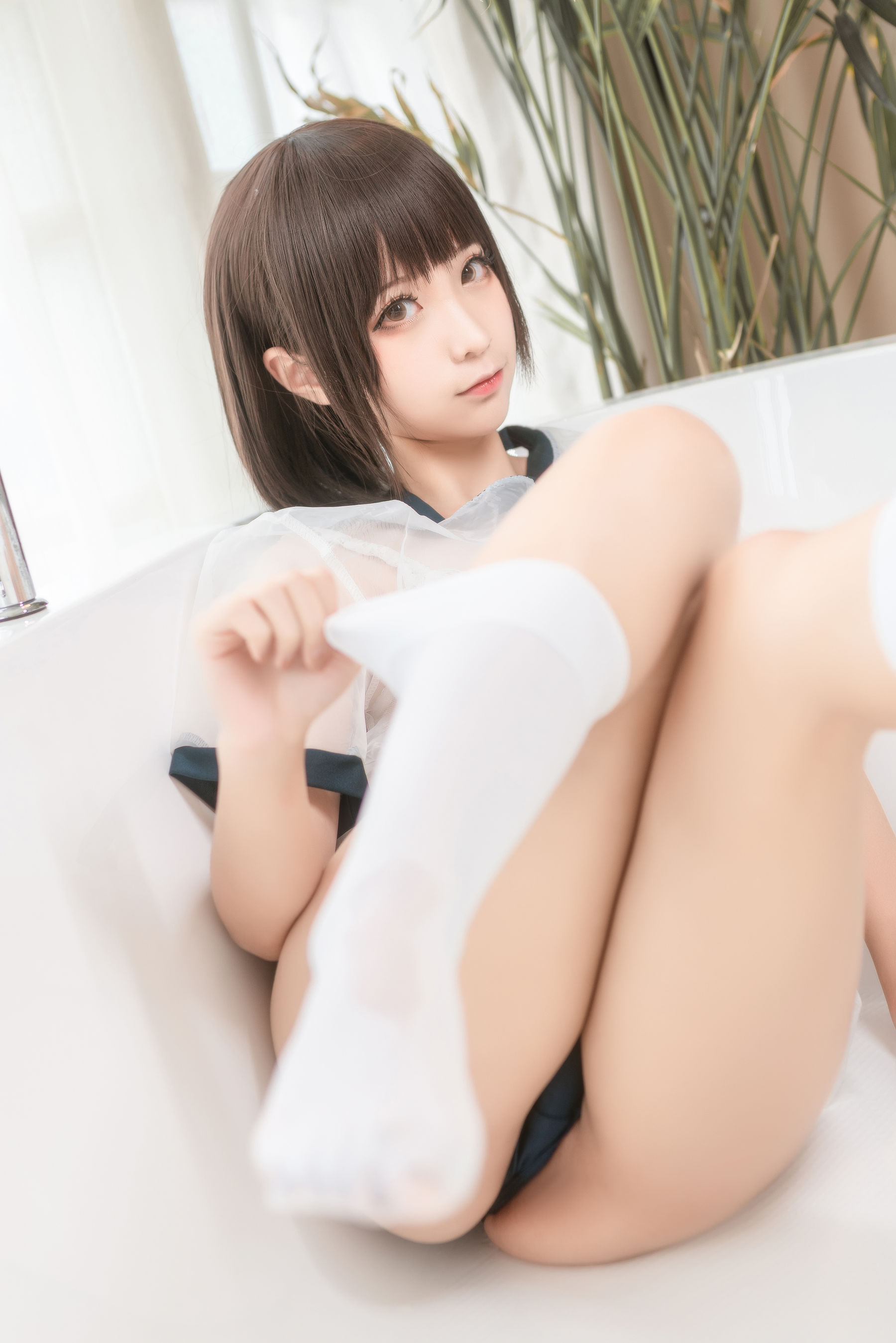 [Cosplay写真] 动漫博主蠢沫沫 – 透明体操服 Cosplay-第16张