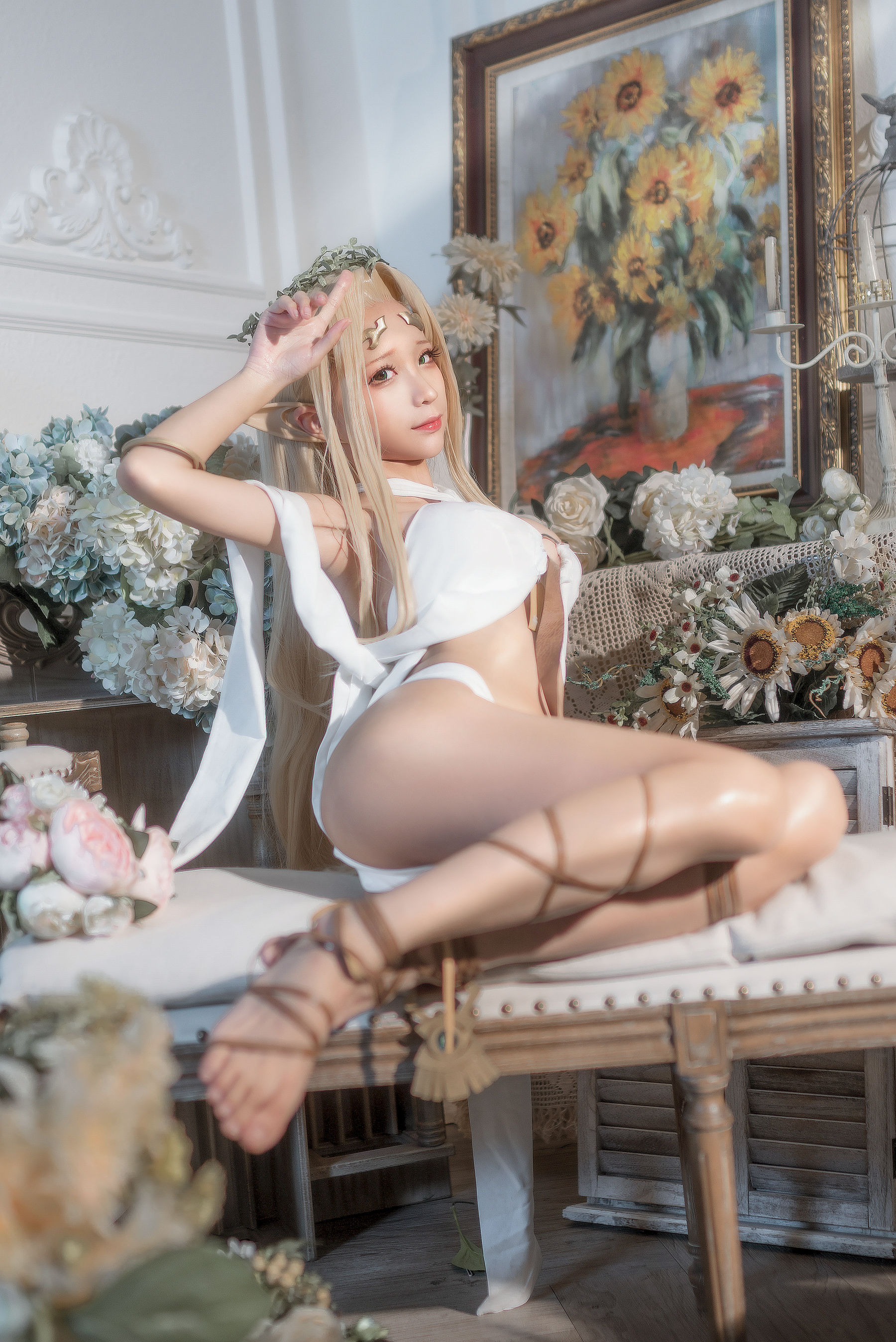 动漫博主蠢沫沫 – 白精灵 原设 Cosplay-第25张