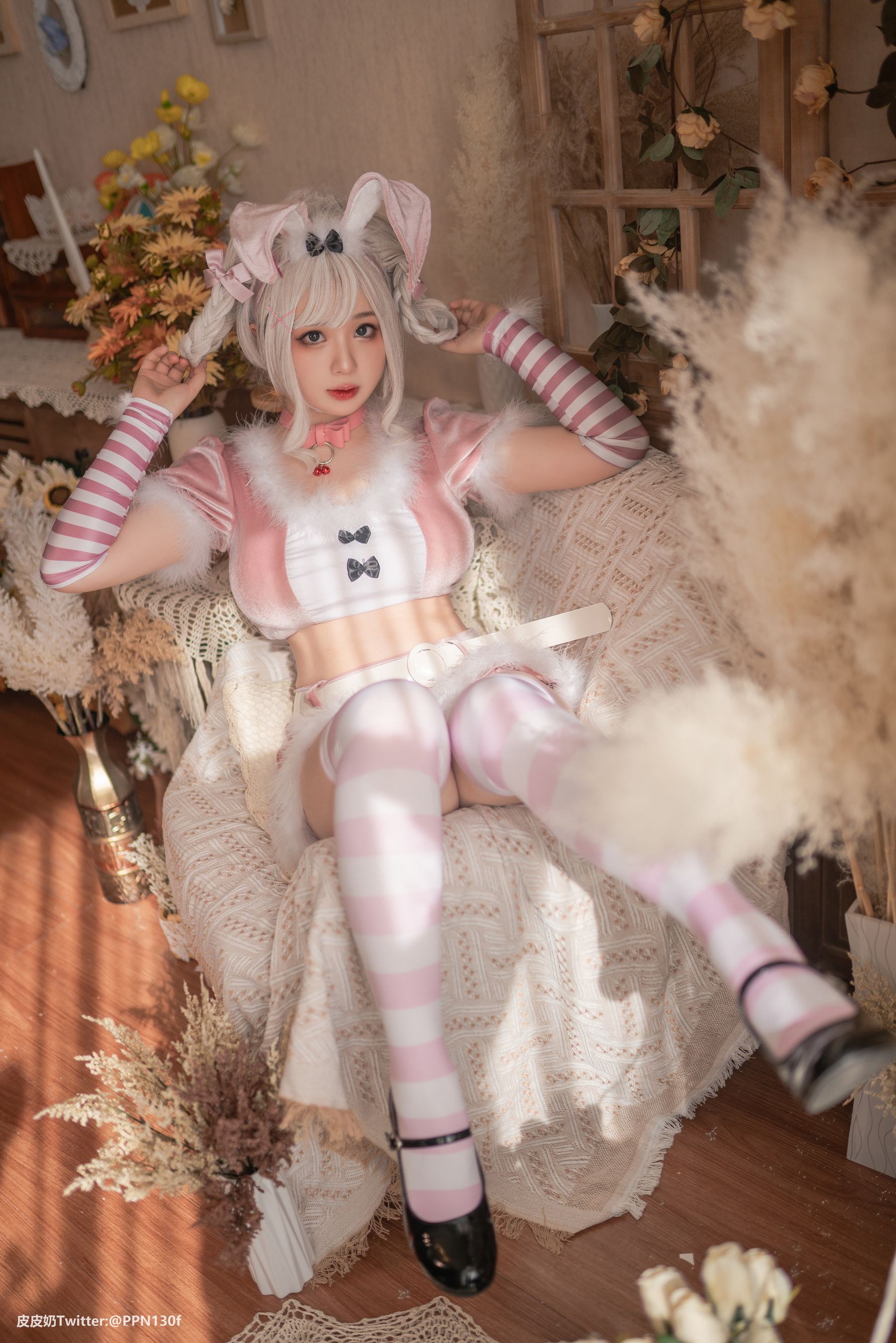 皮皮奶可可爱了啦 – 粉色兔兔 Cosplay-第22张