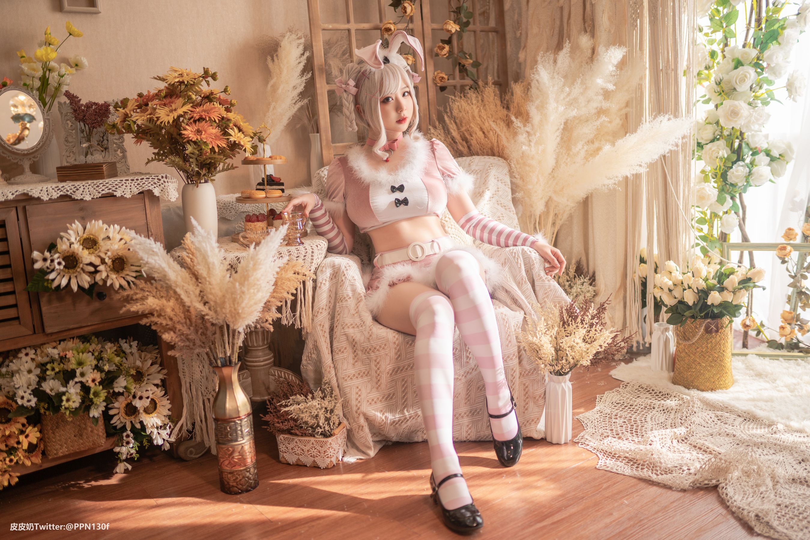 皮皮奶可可爱了啦 – 粉色兔兔 Cosplay-第24张