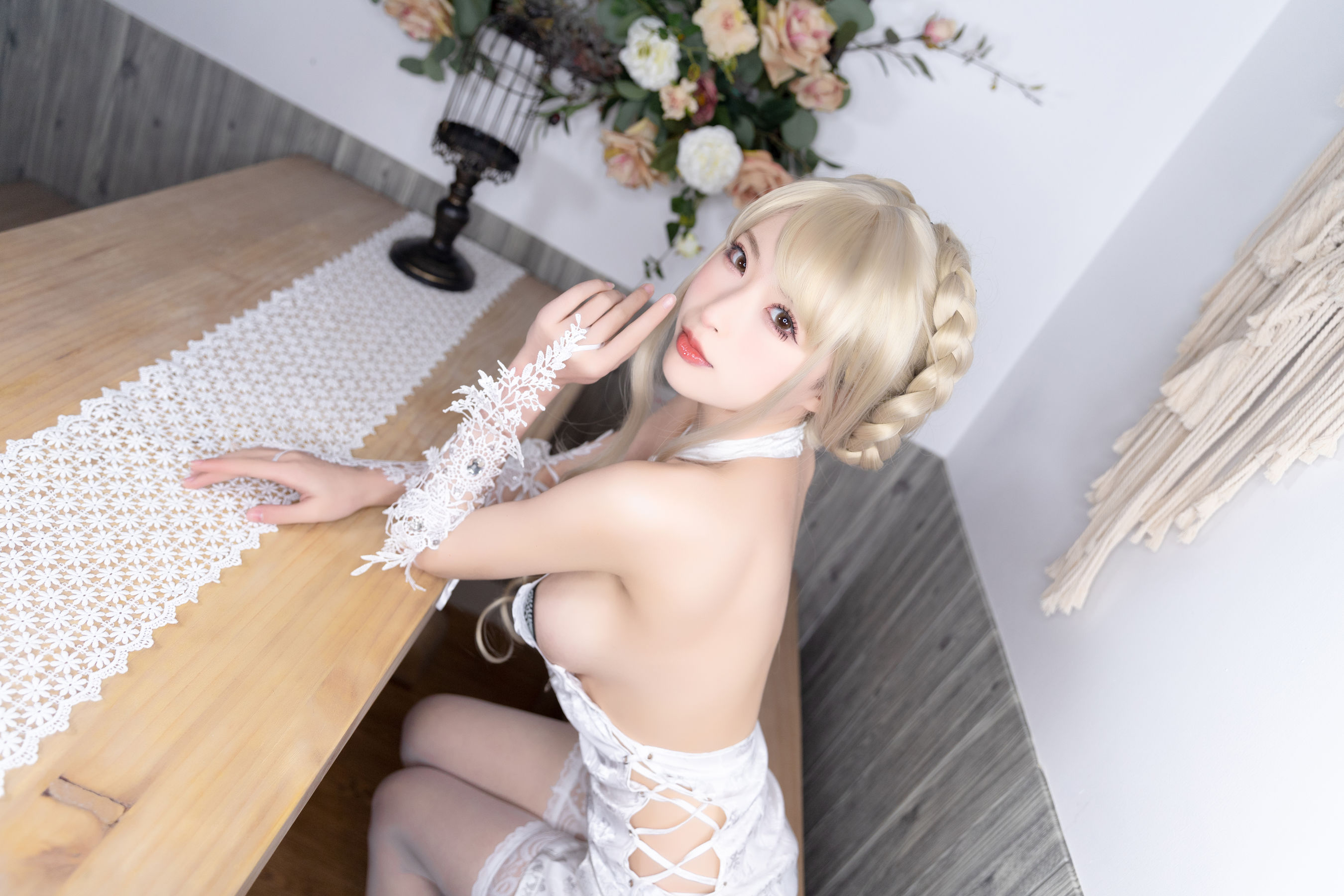 尤物清水由乃 – 金发旗袍 Cosplay-第28张