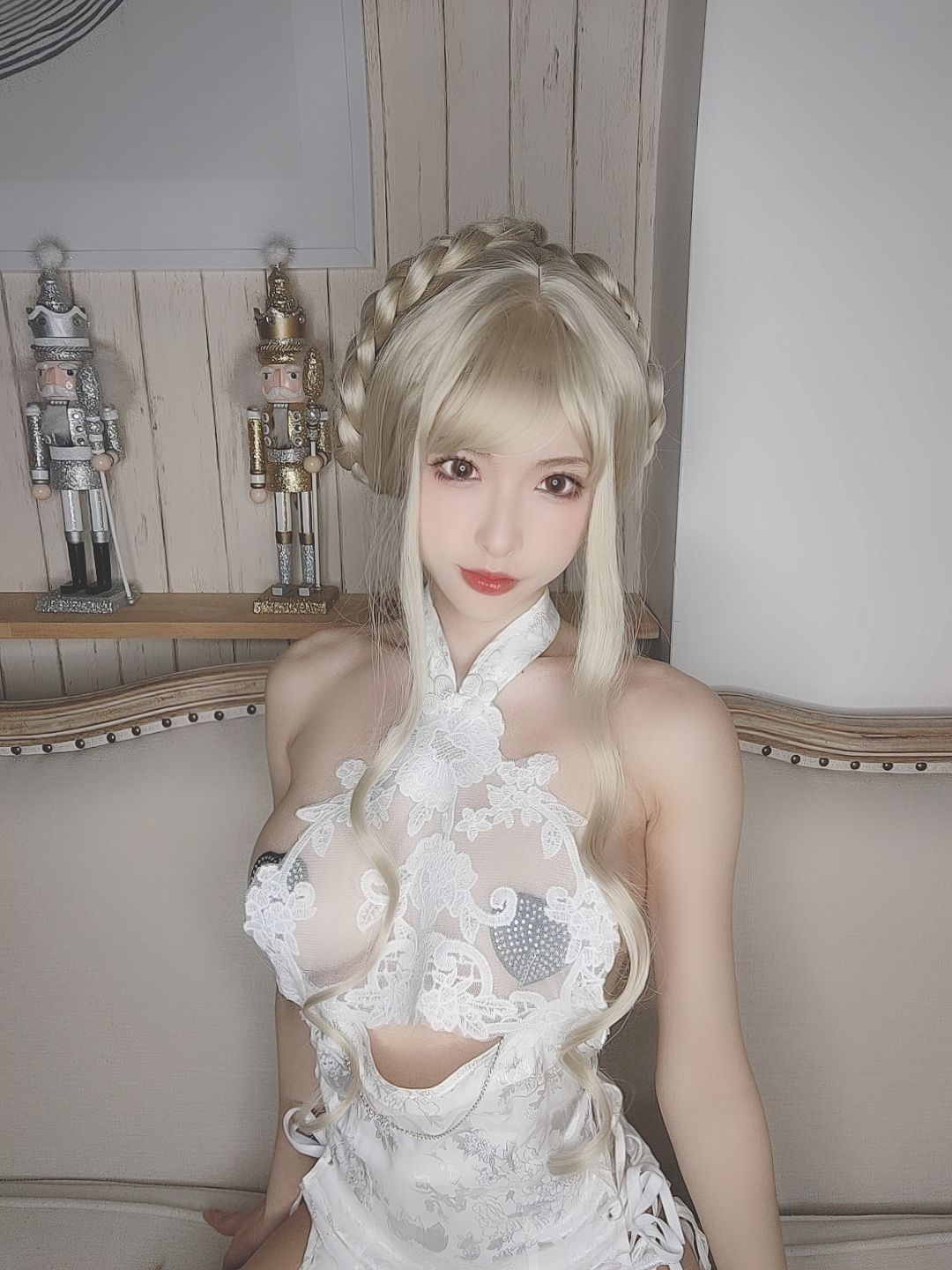 尤物清水由乃 – 金发旗袍 Cosplay-第30张