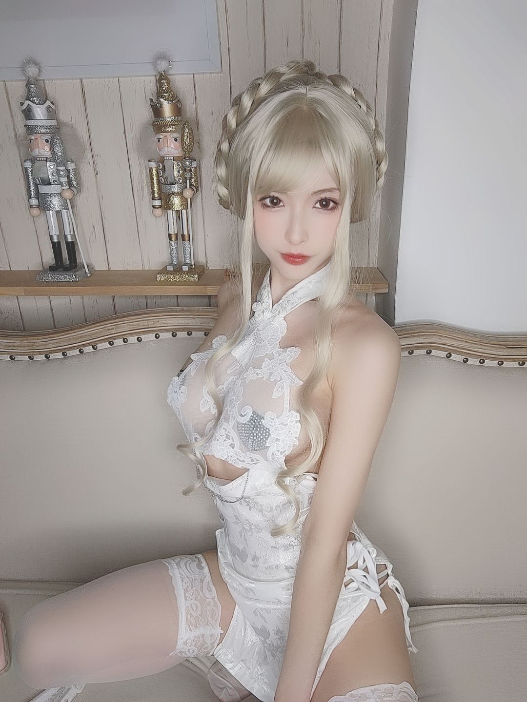 尤物清水由乃 – 金发旗袍 Cosplay-第29张