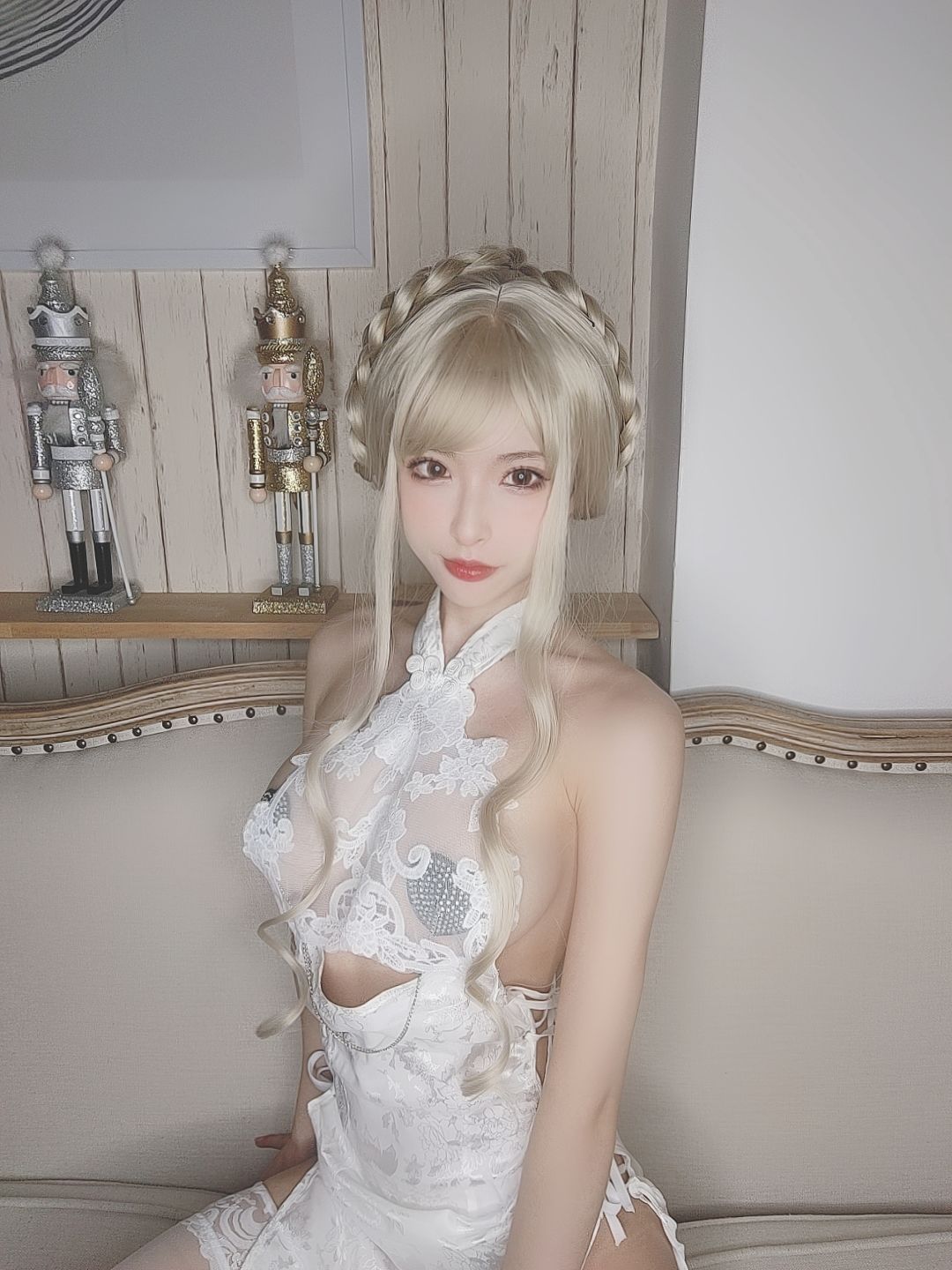 尤物清水由乃 – 金发旗袍 Cosplay-第34张
