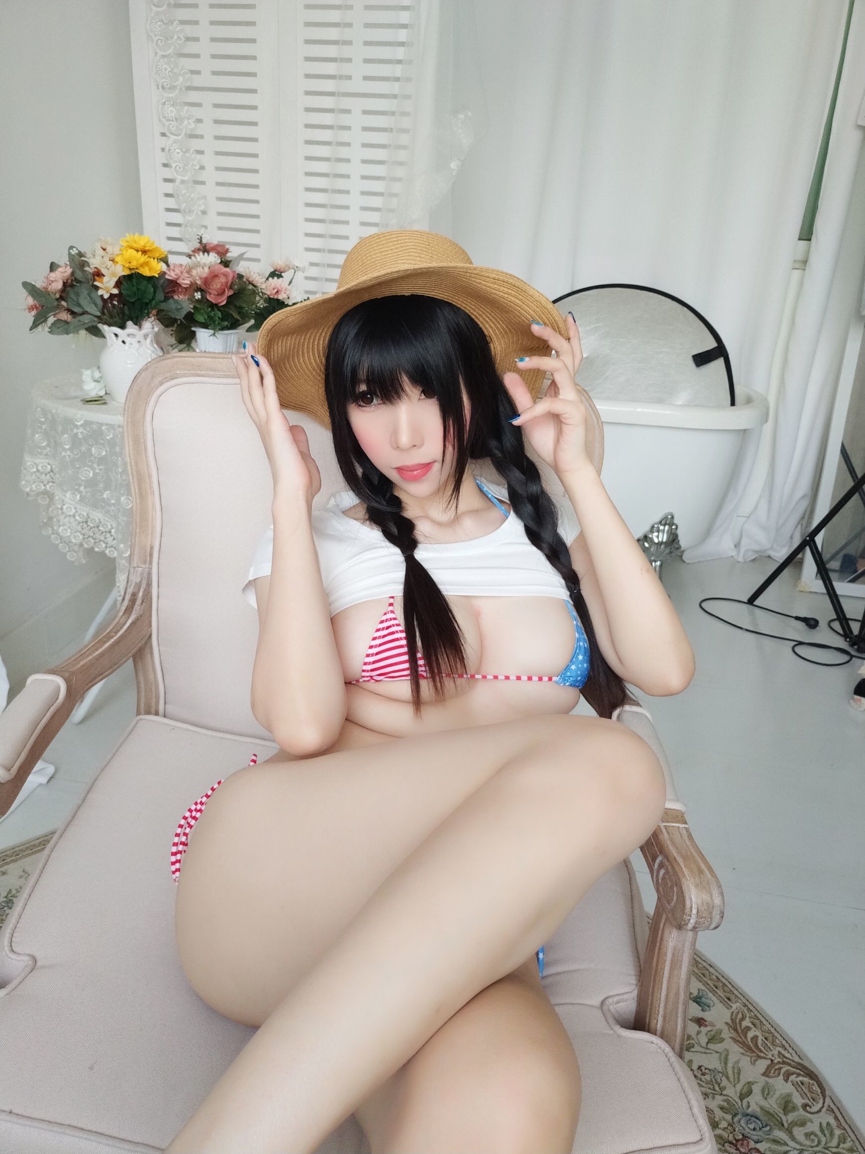 二次元巨乳美女鹿野希 牛仔女郎 Cosplay-第20张