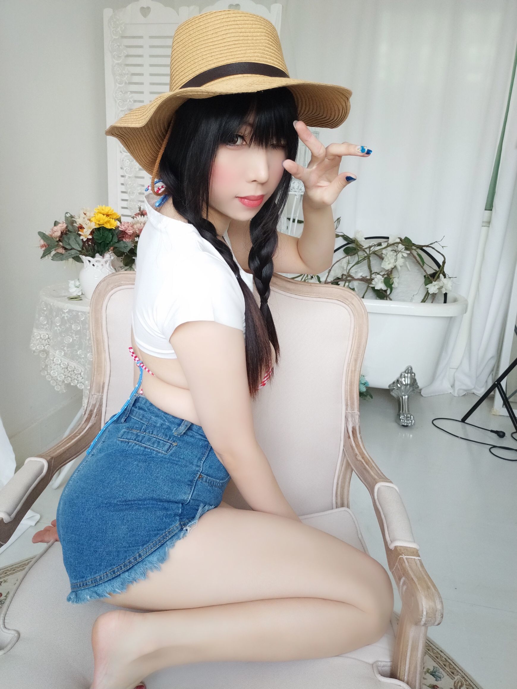 二次元巨乳美女鹿野希 牛仔女郎 Cosplay-第23张