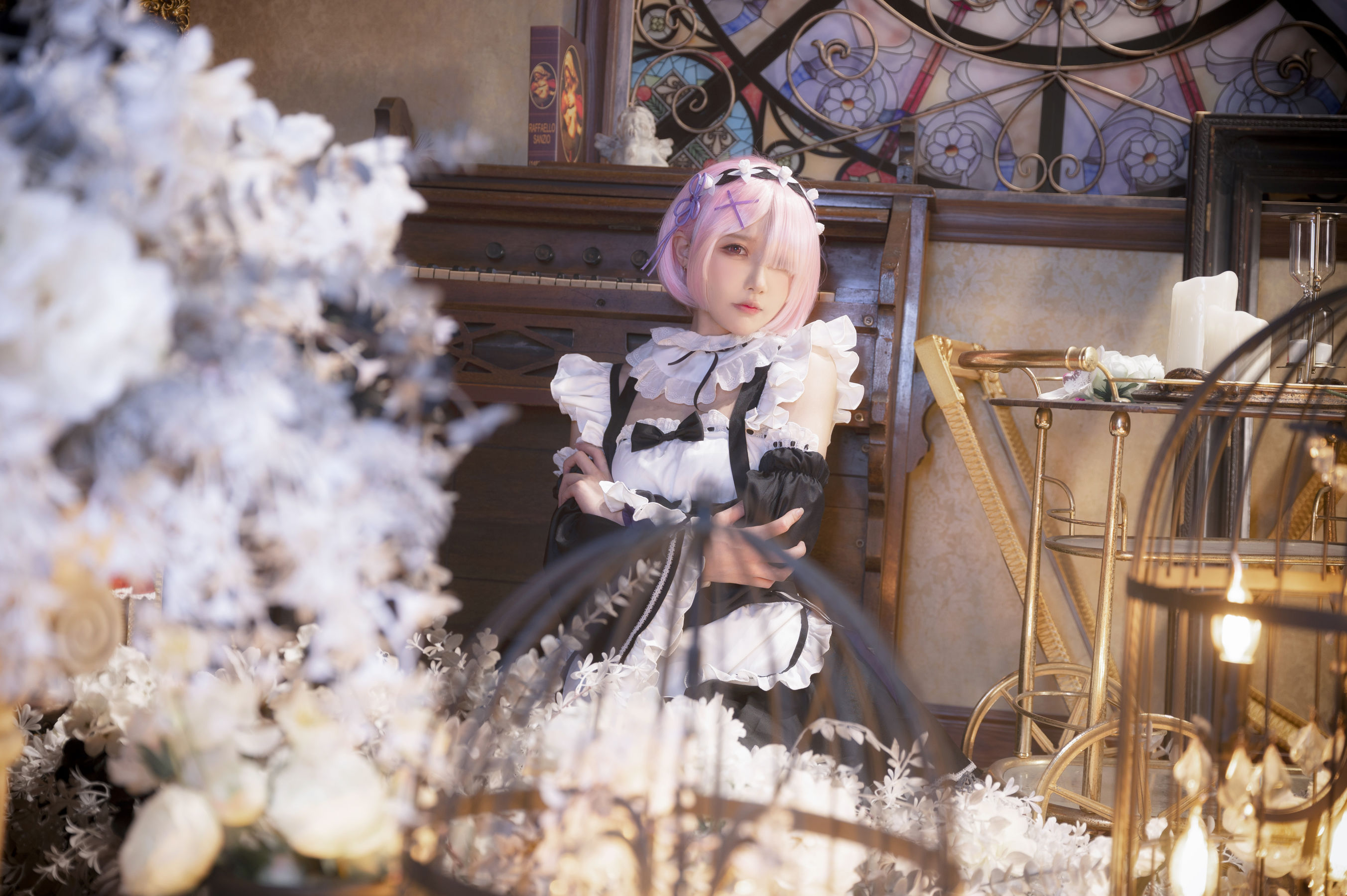 动漫博主阿包也是兔娘 – 拉姆女仆 Cosplay-第1张