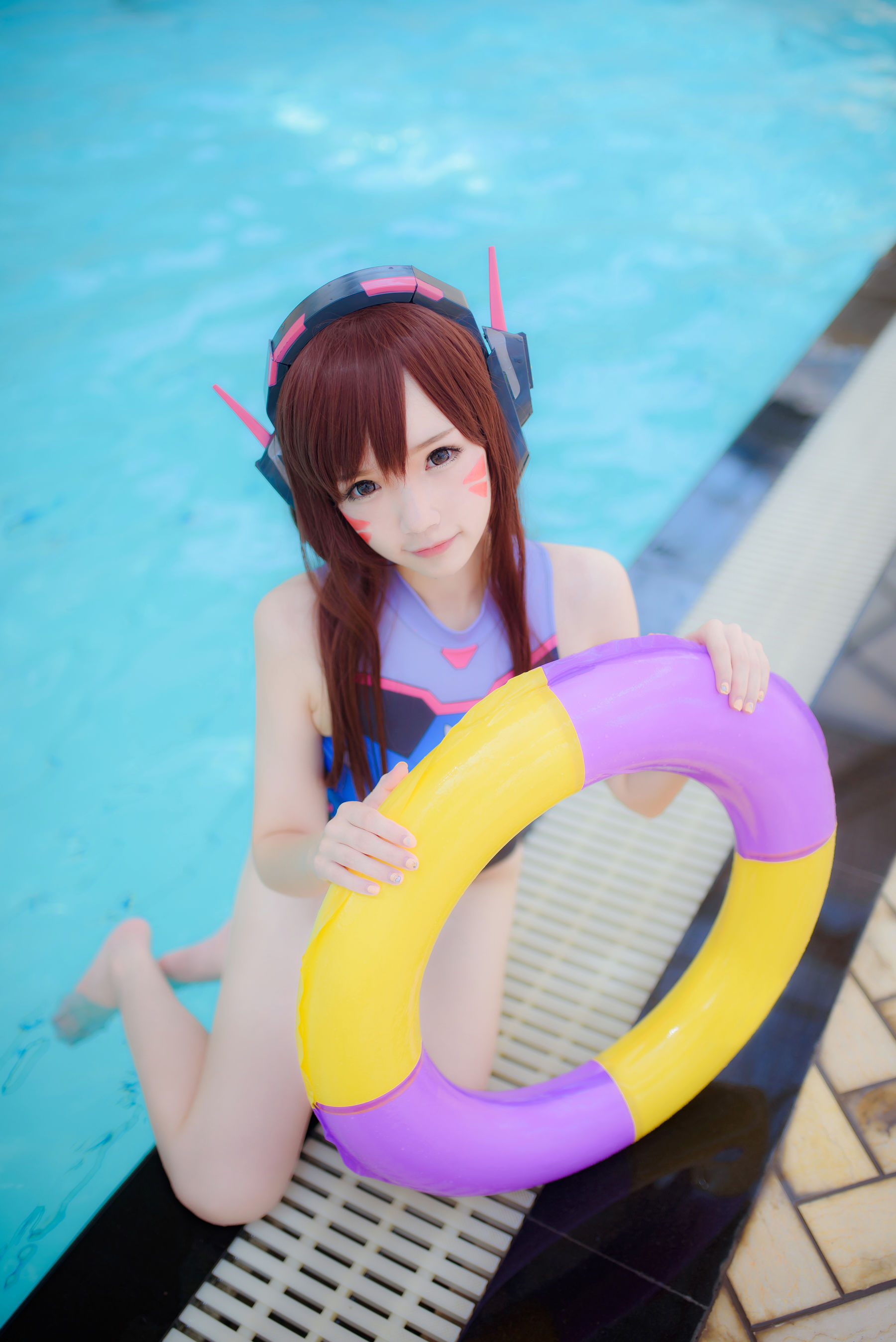 动漫博主雪晴Astra – D.Va水着 Cosplay-第16张