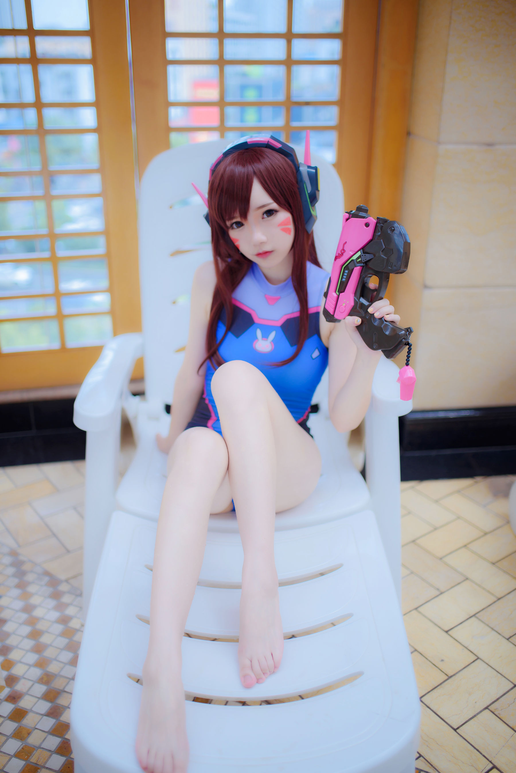 动漫博主雪晴Astra – D.Va水着 Cosplay-第17张