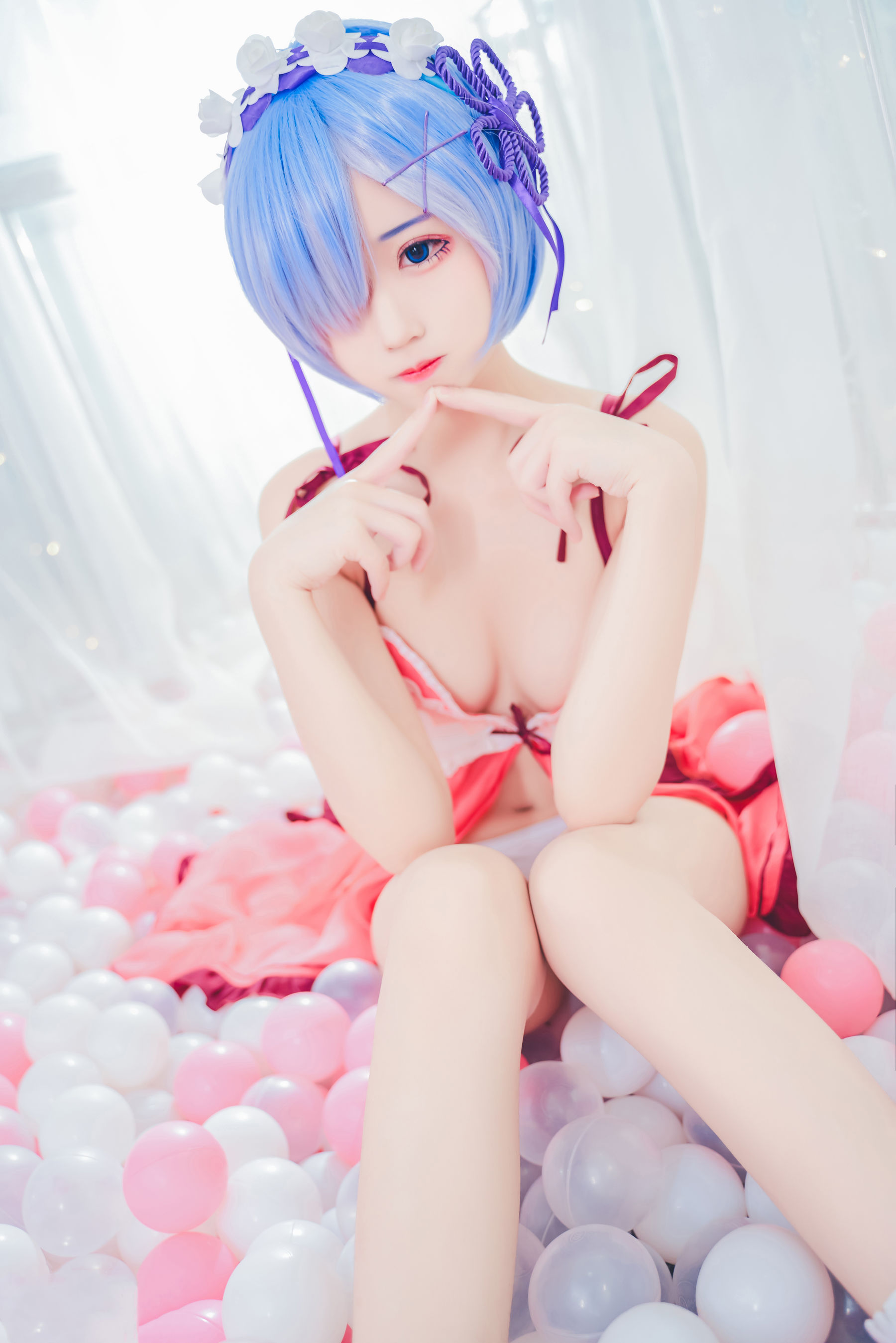 猫君君MaoJun – 粉嫩嫩的雷姆 Cosplay-第23张
