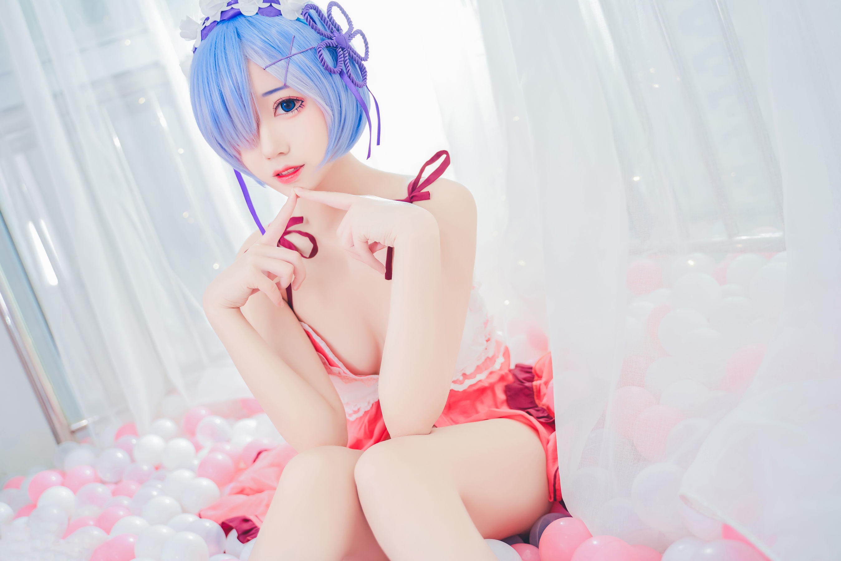 猫君君MaoJun – 粉嫩嫩的雷姆 Cosplay-第22张
