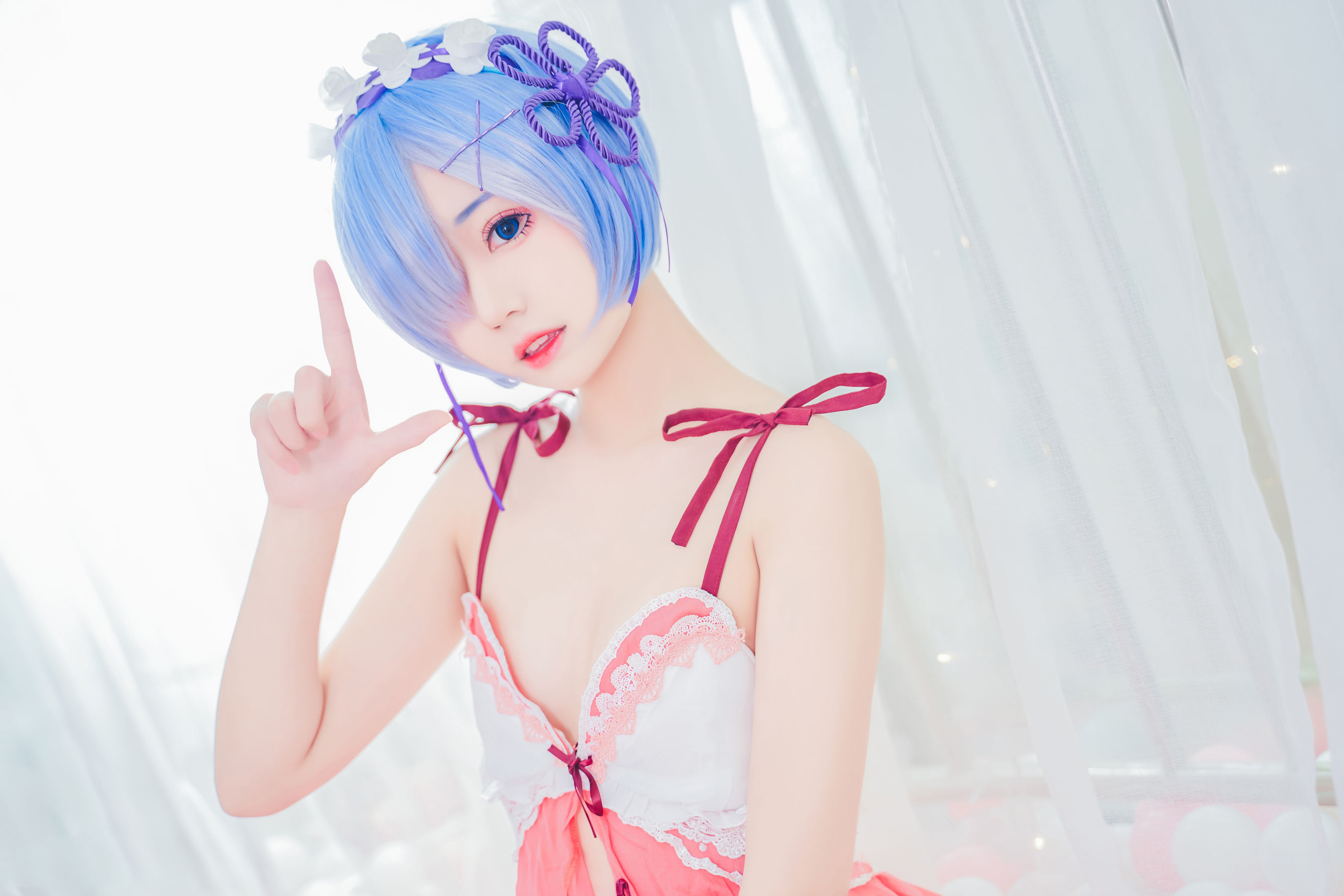 猫君君MaoJun – 粉嫩嫩的雷姆 Cosplay-第28张