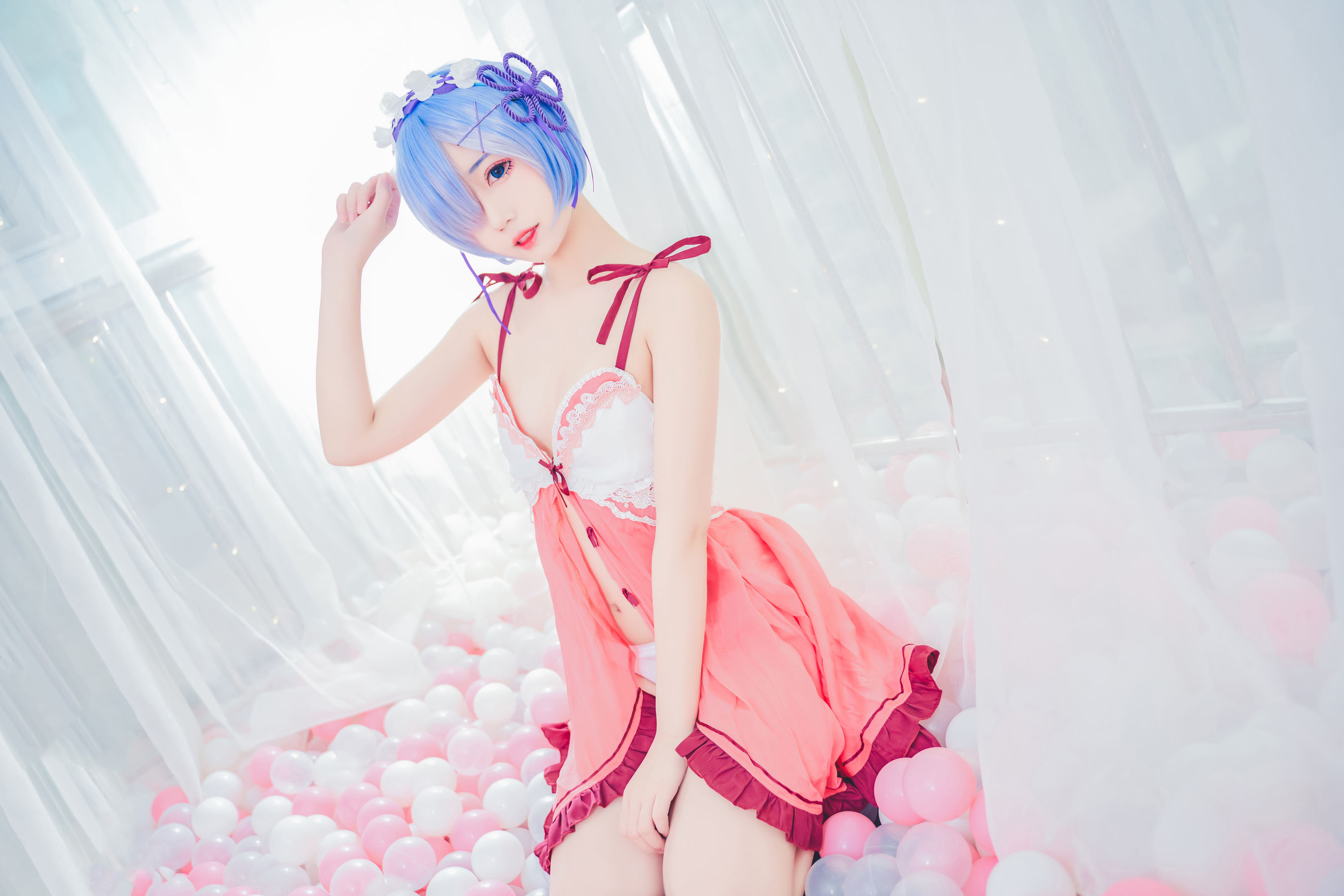 猫君君MaoJun – 粉嫩嫩的雷姆 Cosplay-第27张