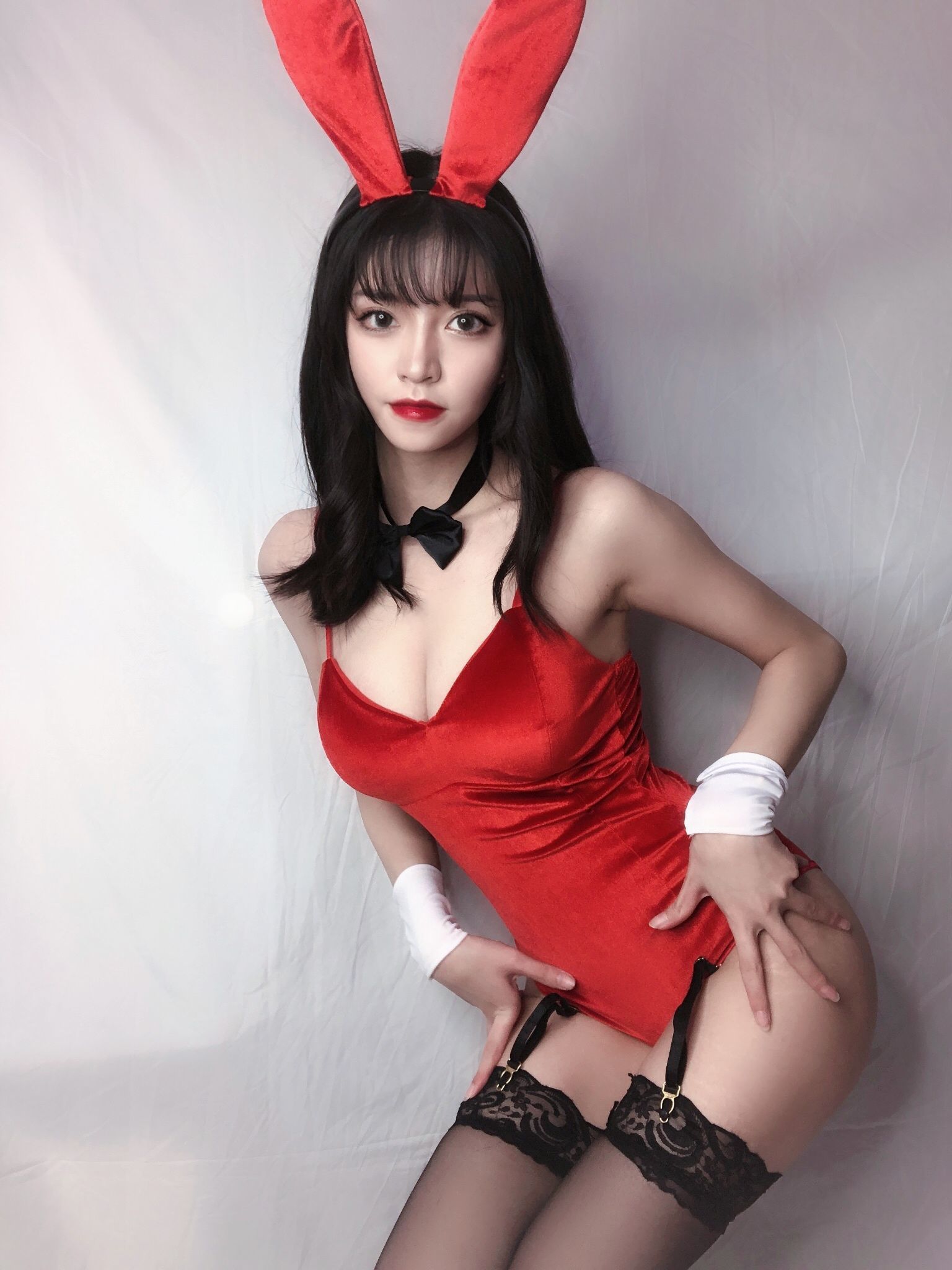 銘銘Kizami 红丝绒兔女郎 Cosplay-第41张