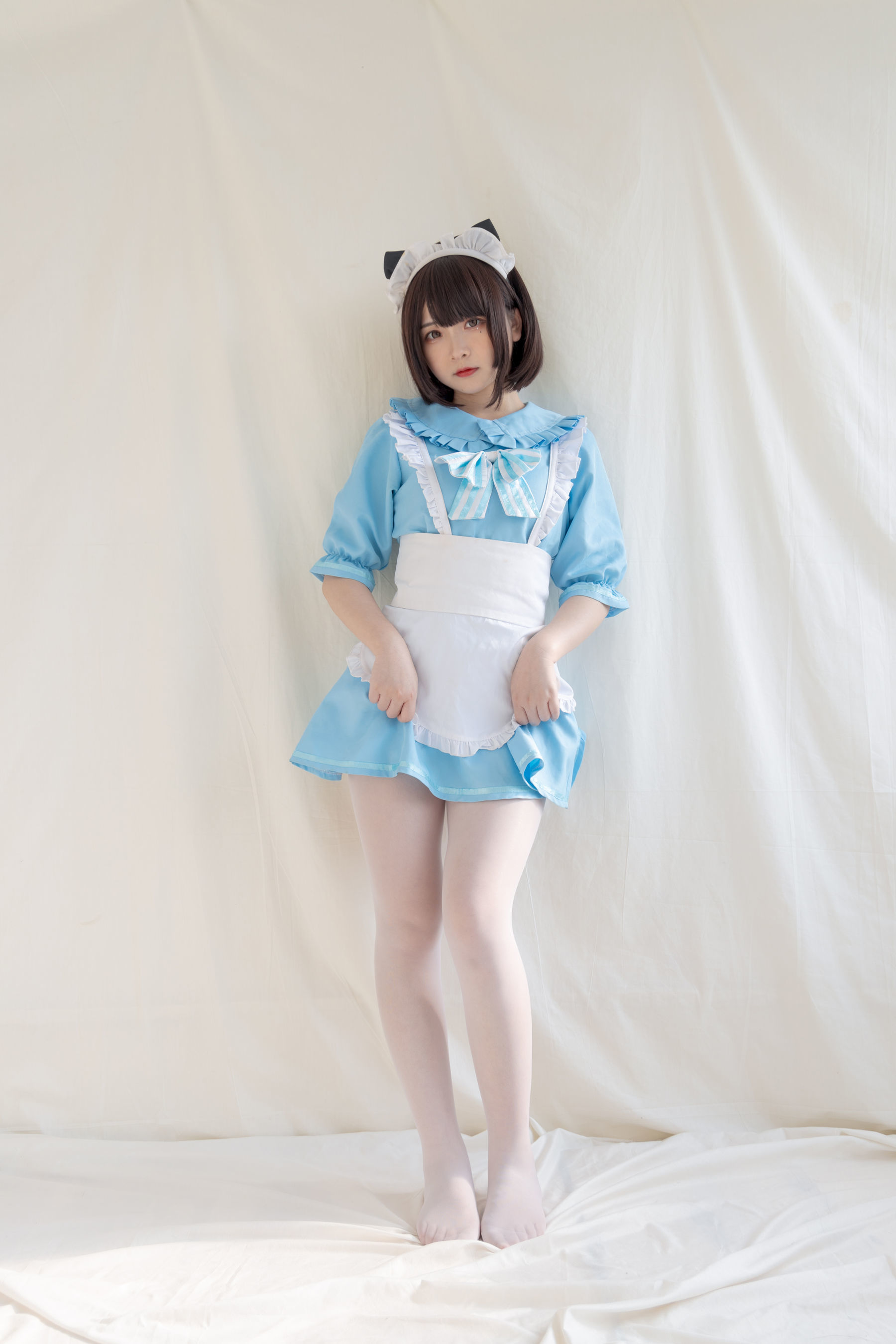 二次元美女古川kagura – 蓝色小猫女仆 Cosplay-第4张