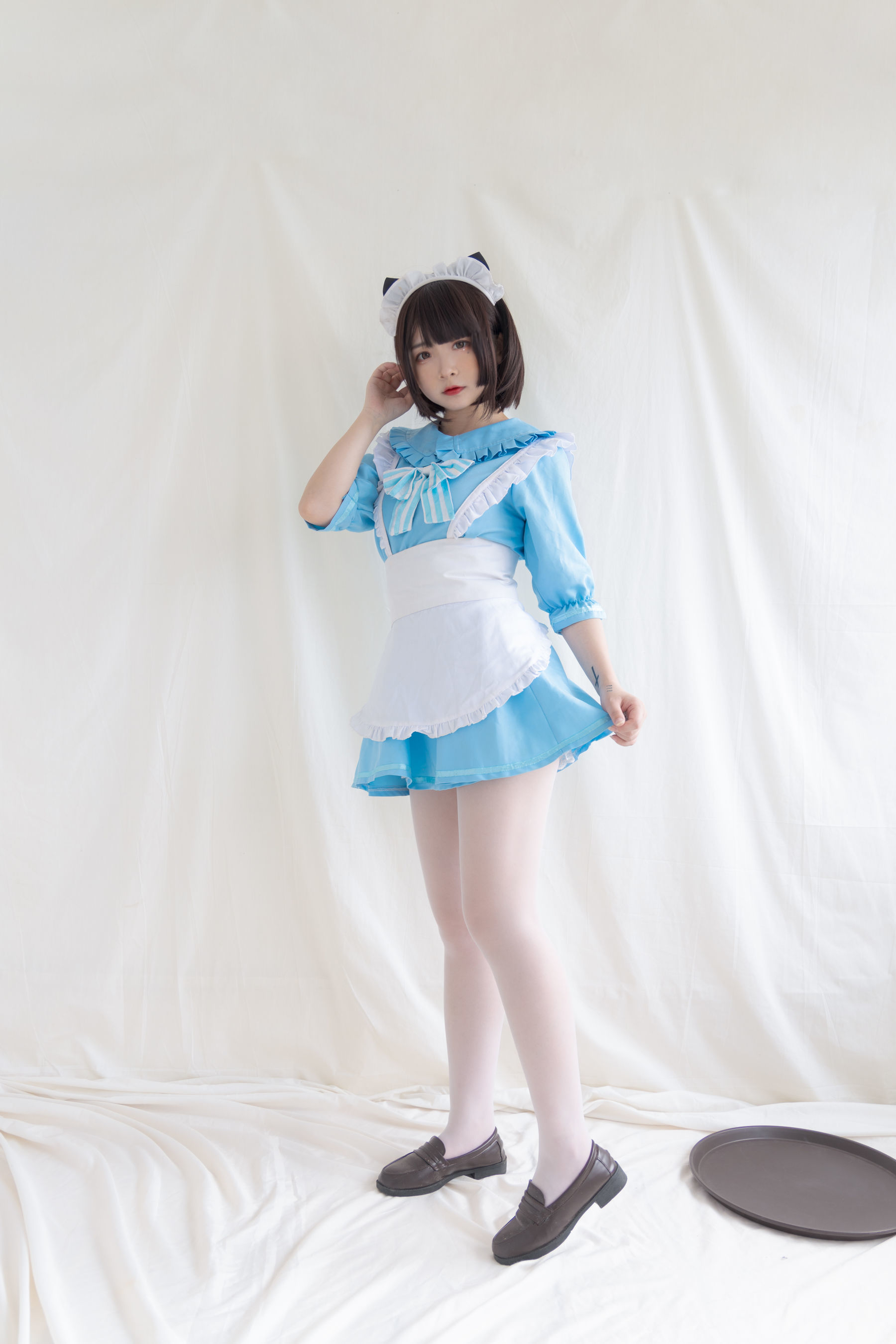 二次元美女古川kagura – 蓝色小猫女仆 Cosplay-第3张