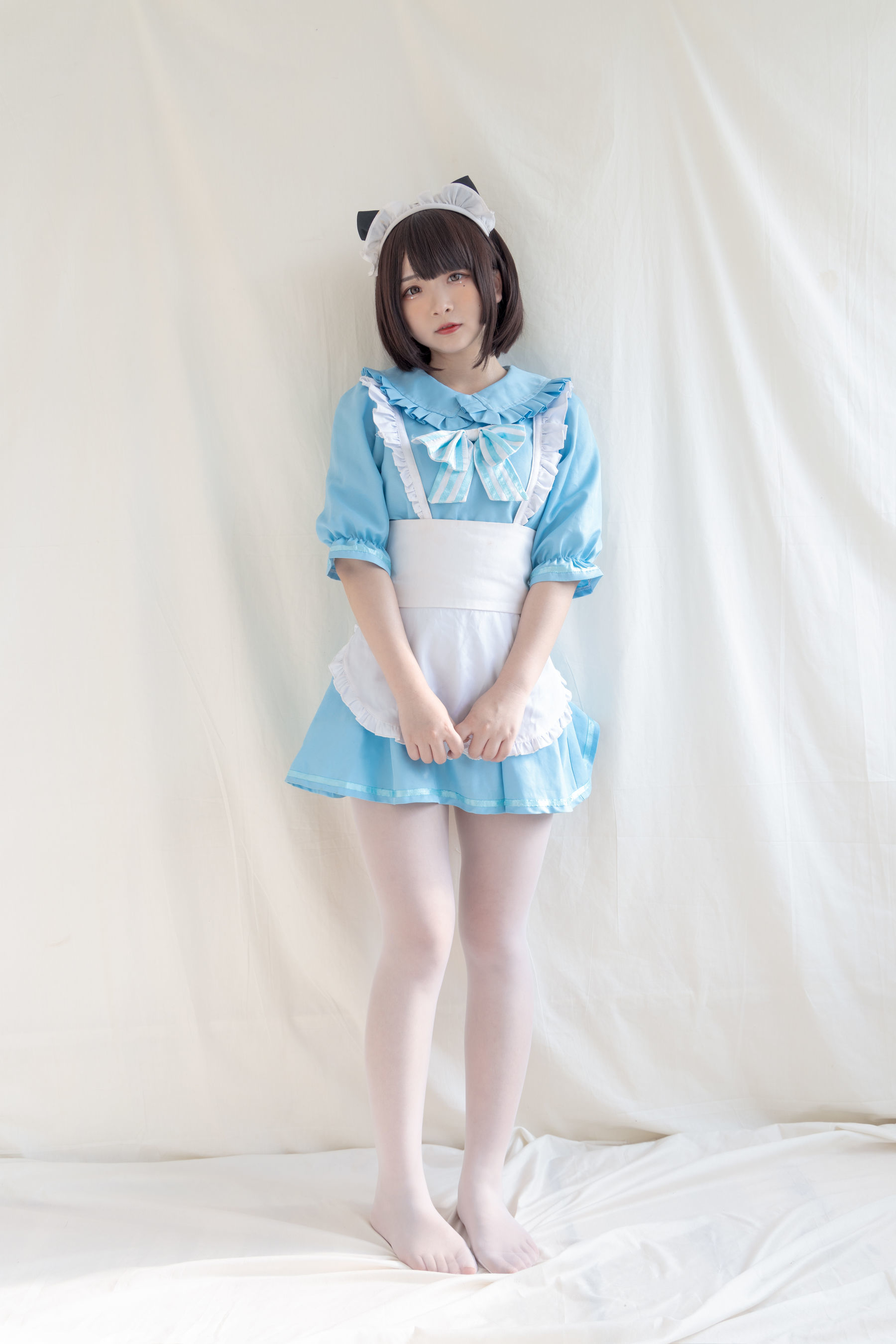 二次元美女古川kagura – 蓝色小猫女仆 Cosplay-第5张