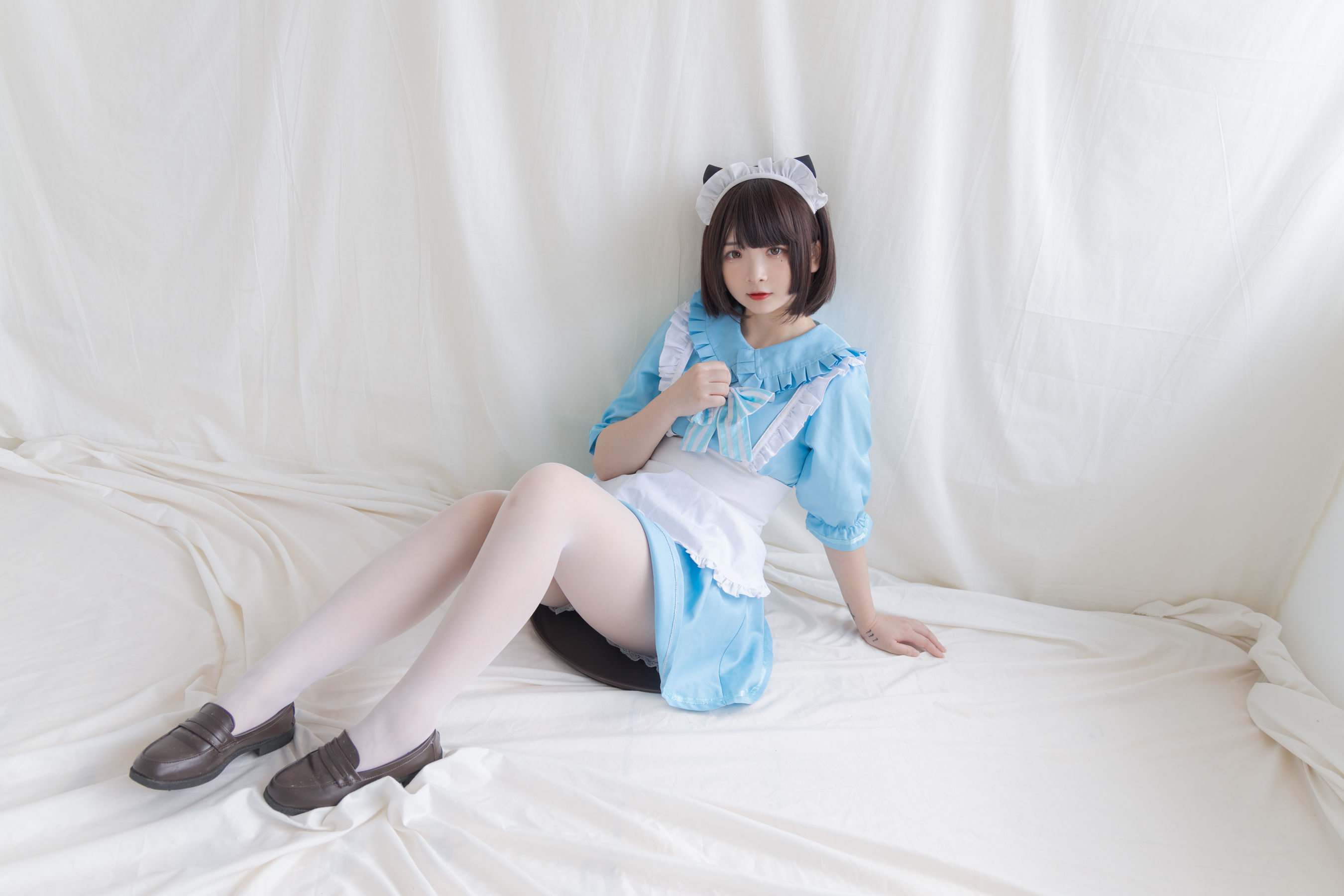 二次元美女古川kagura – 蓝色小猫女仆 Cosplay-第42张