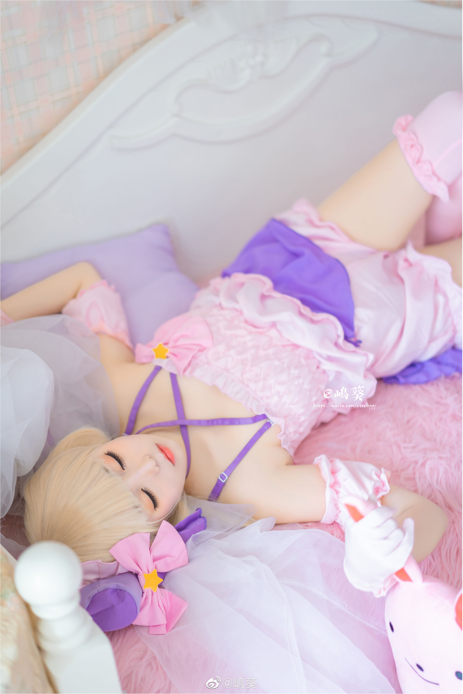 微博美女嶋葵 双叶杏打歌服 Cosplay-第1张
