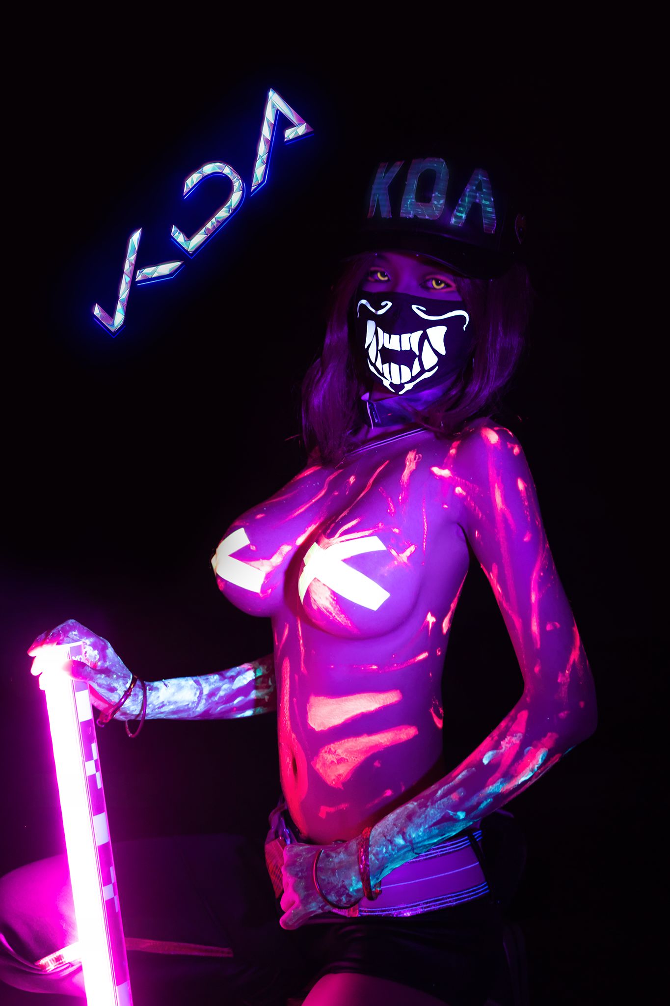 Azami福利 – 阿卡丽KDA Cosplay-第2张