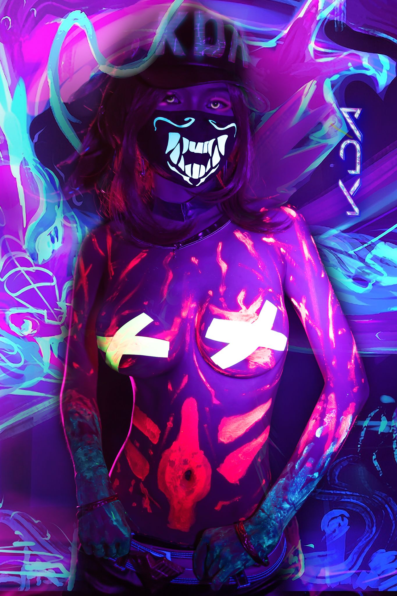 Azami福利 – 阿卡丽KDA Cosplay-第3张