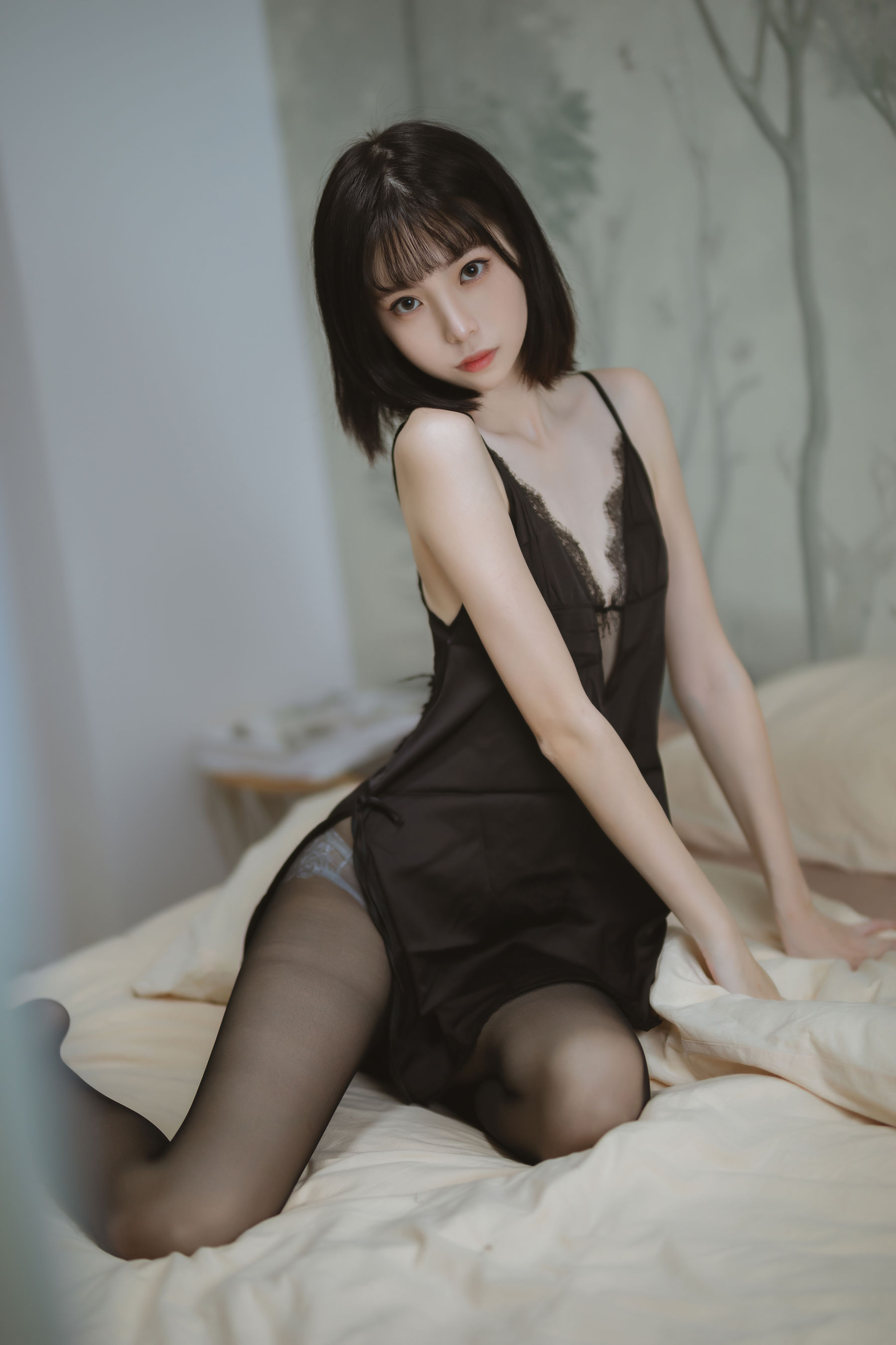 许岚 – 黑色蕾丝睡衣 Cosplay-第22张