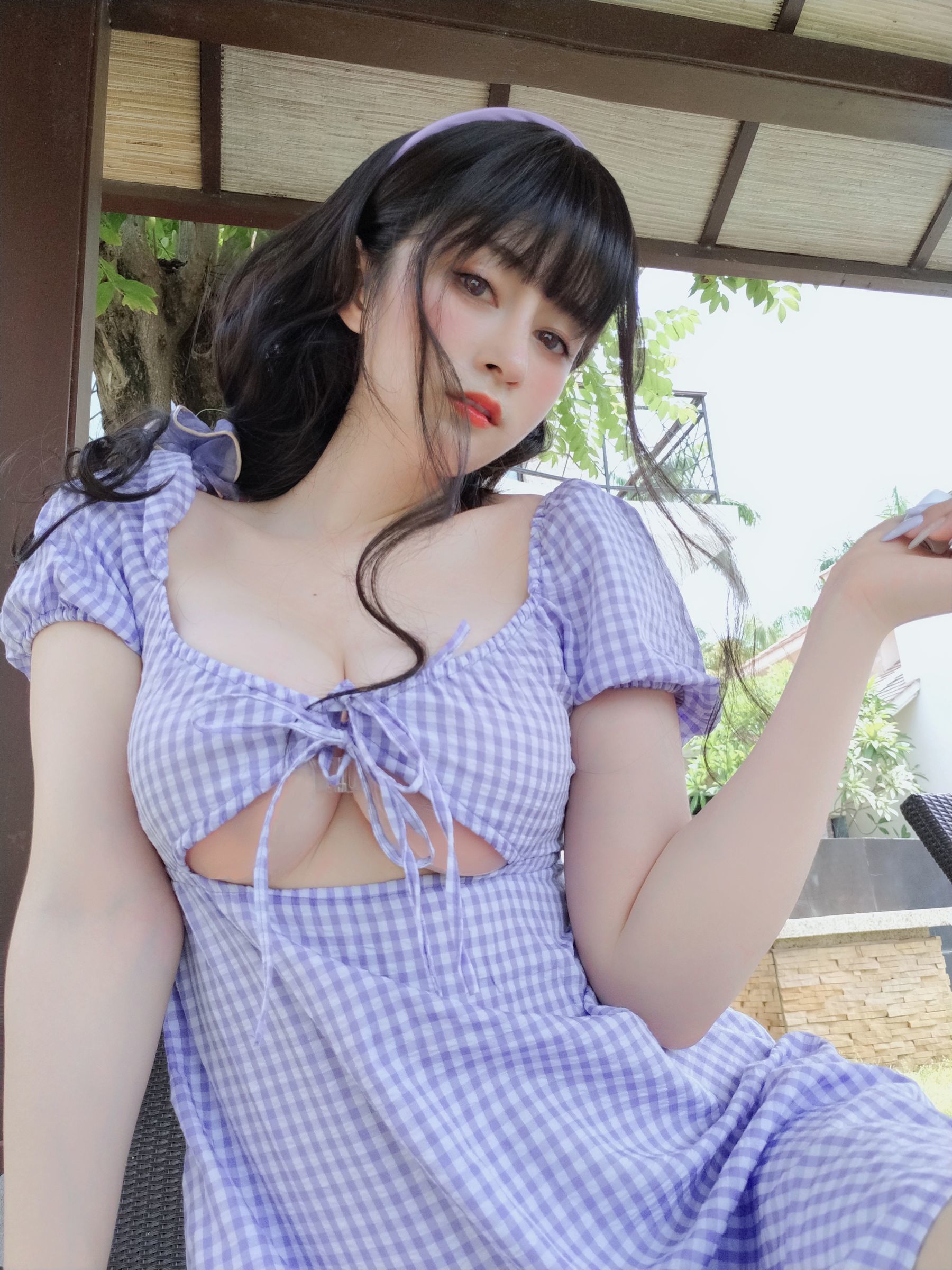 Coser小姐姐白银 – 夏日的格子连衣裙 Cosplay-第1张