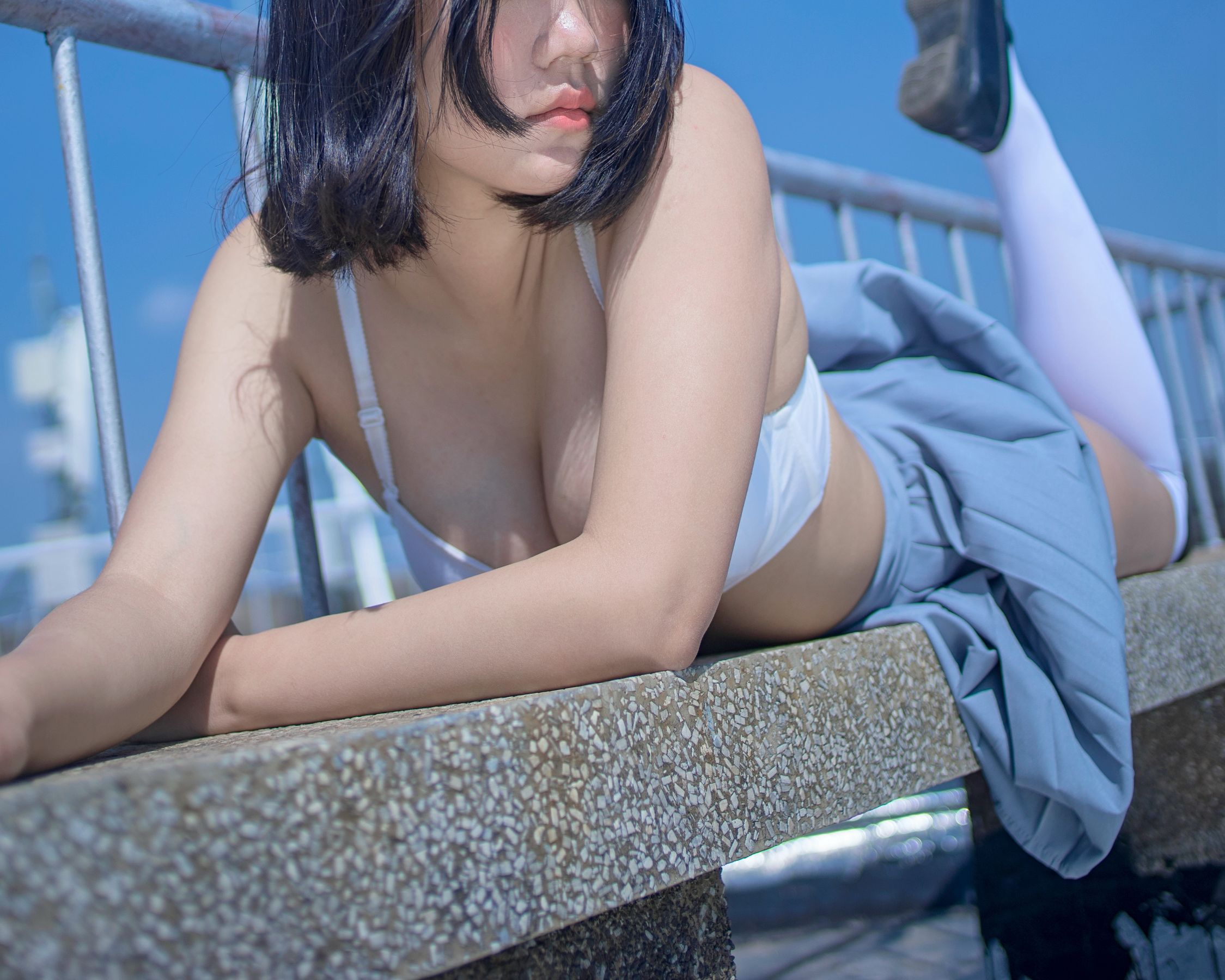 微博妹子 汐 – 天台JK Cosplay-第31张