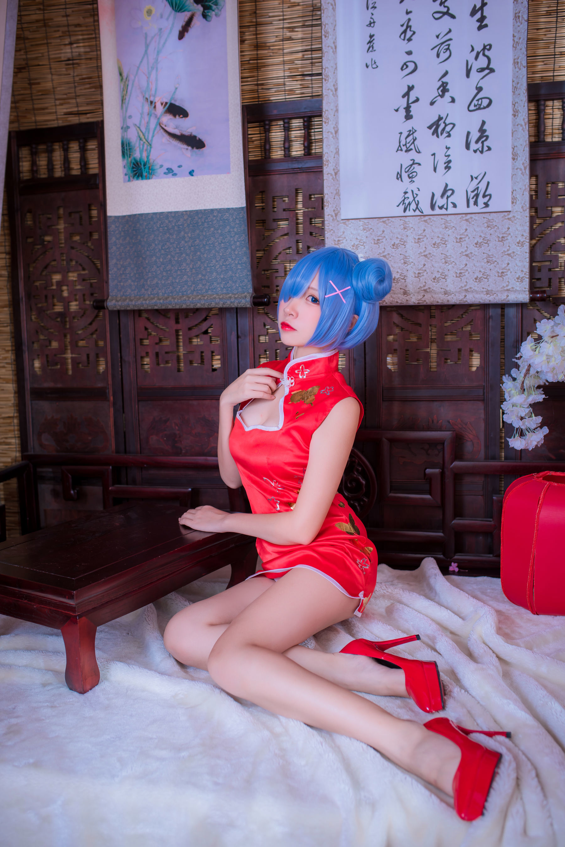 人气Coser二佐Nisa 蕾姆旗袍 Cosplay-第20张