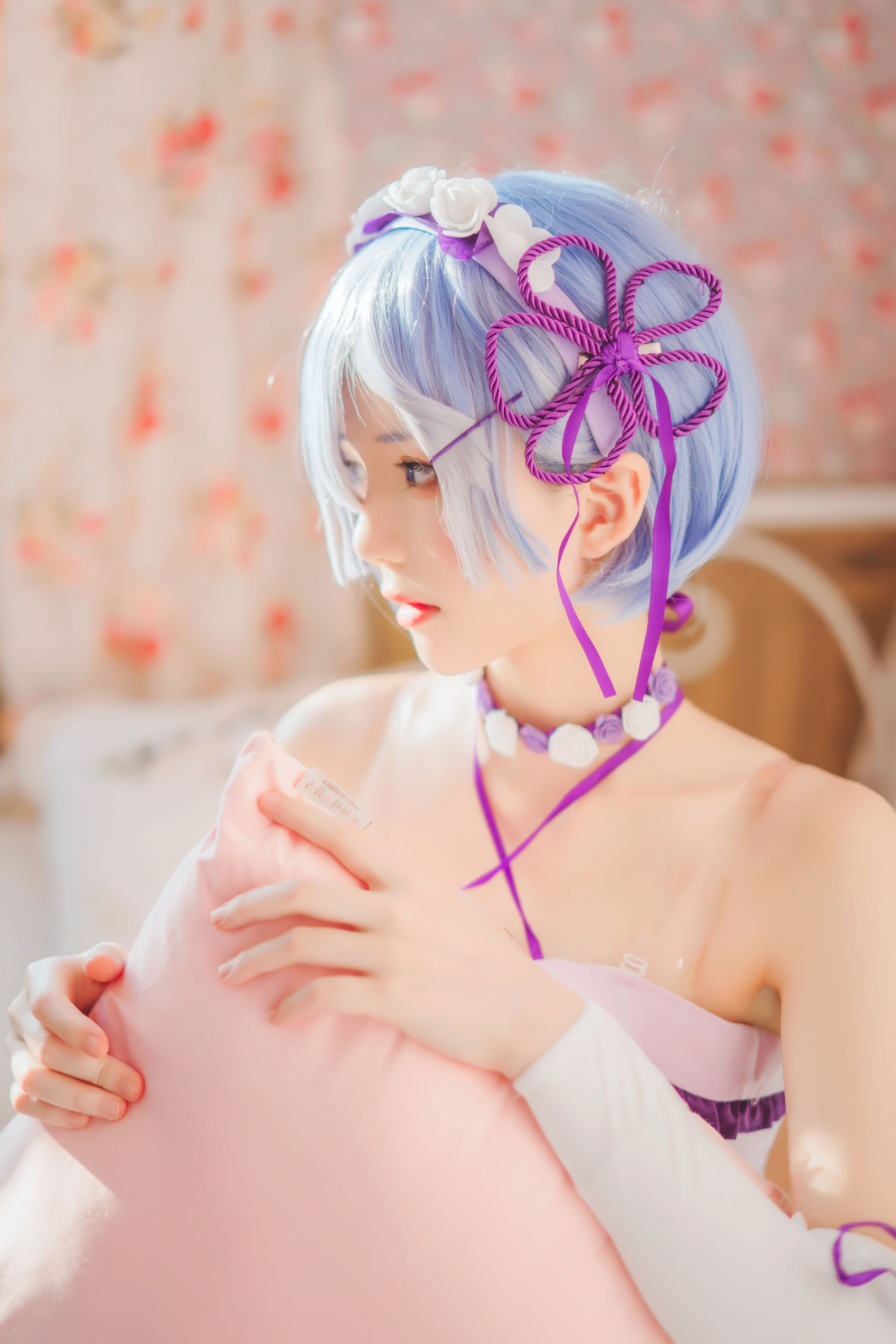 [Cosplay写真] 动漫博主蠢沫沫 – 蕾姆小睡裙 Cosplay-第22张