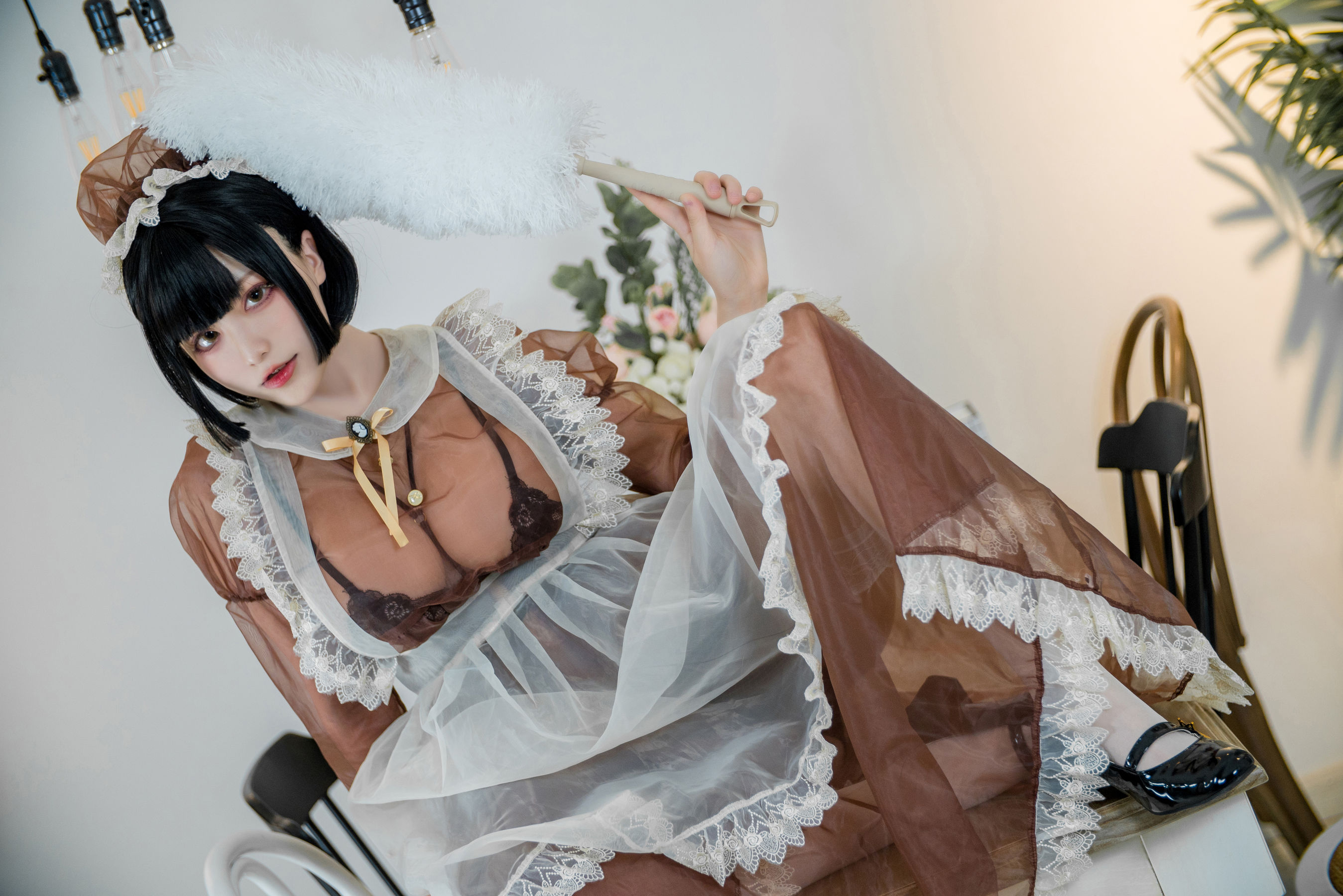 起司块wii写真 棕色透明装女仆 Cosplay-第26张