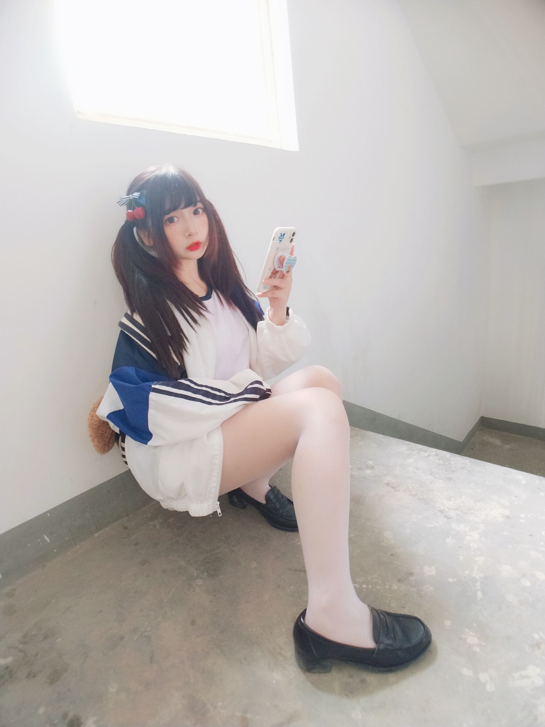 二次元美女古川kagura – 白丝体操运动服 Cosplay-第1张
