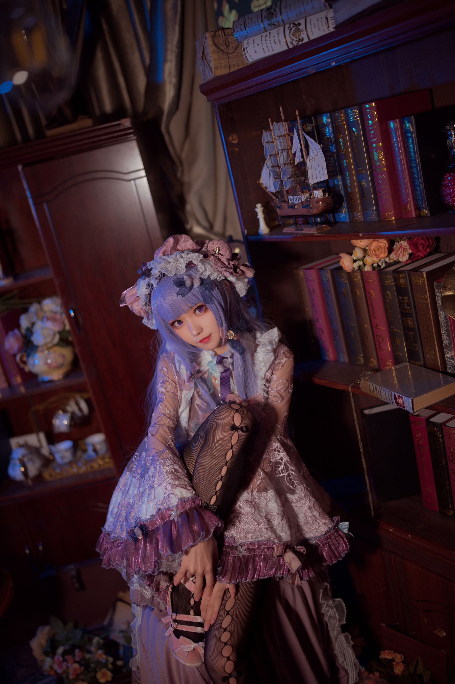 花柒Hana – 帕秋莉睡衣 Cosplay-第1张