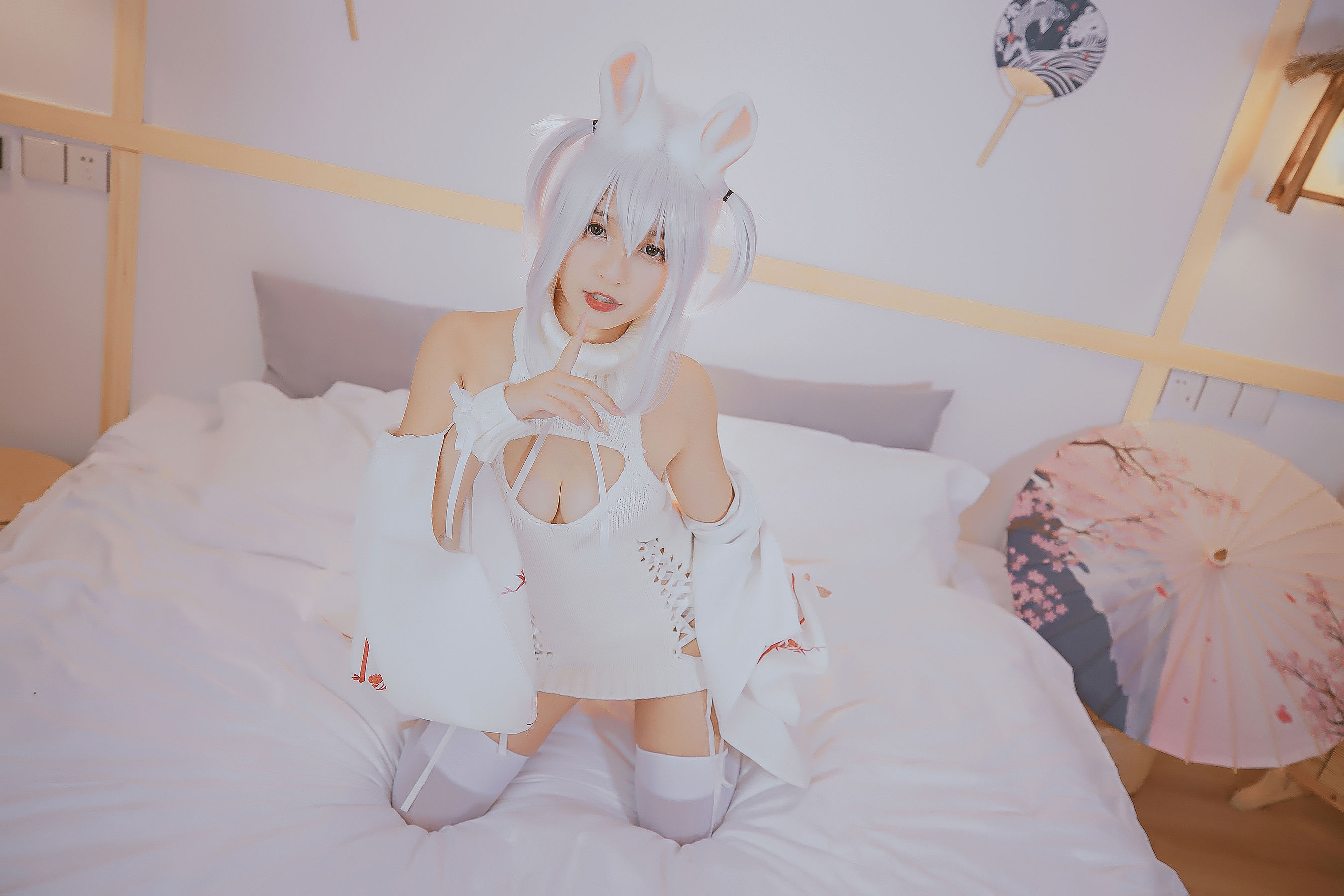 萝莉神楽板真冬之危険な耳-狼妹兔娘 Cosplay-第131张