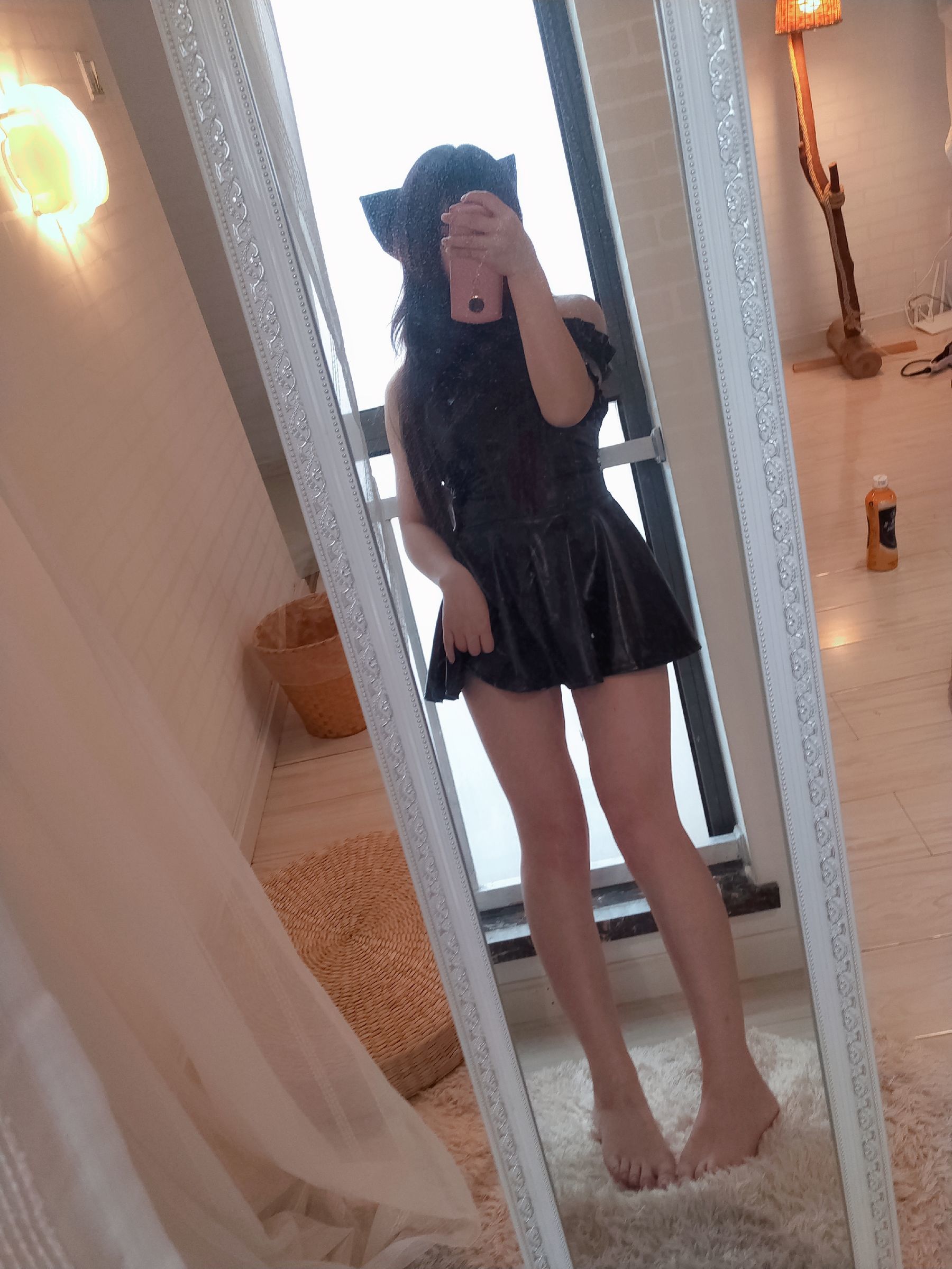 二次元美女古川kagura – 黑亮连衣裙 Cosplay-第22张