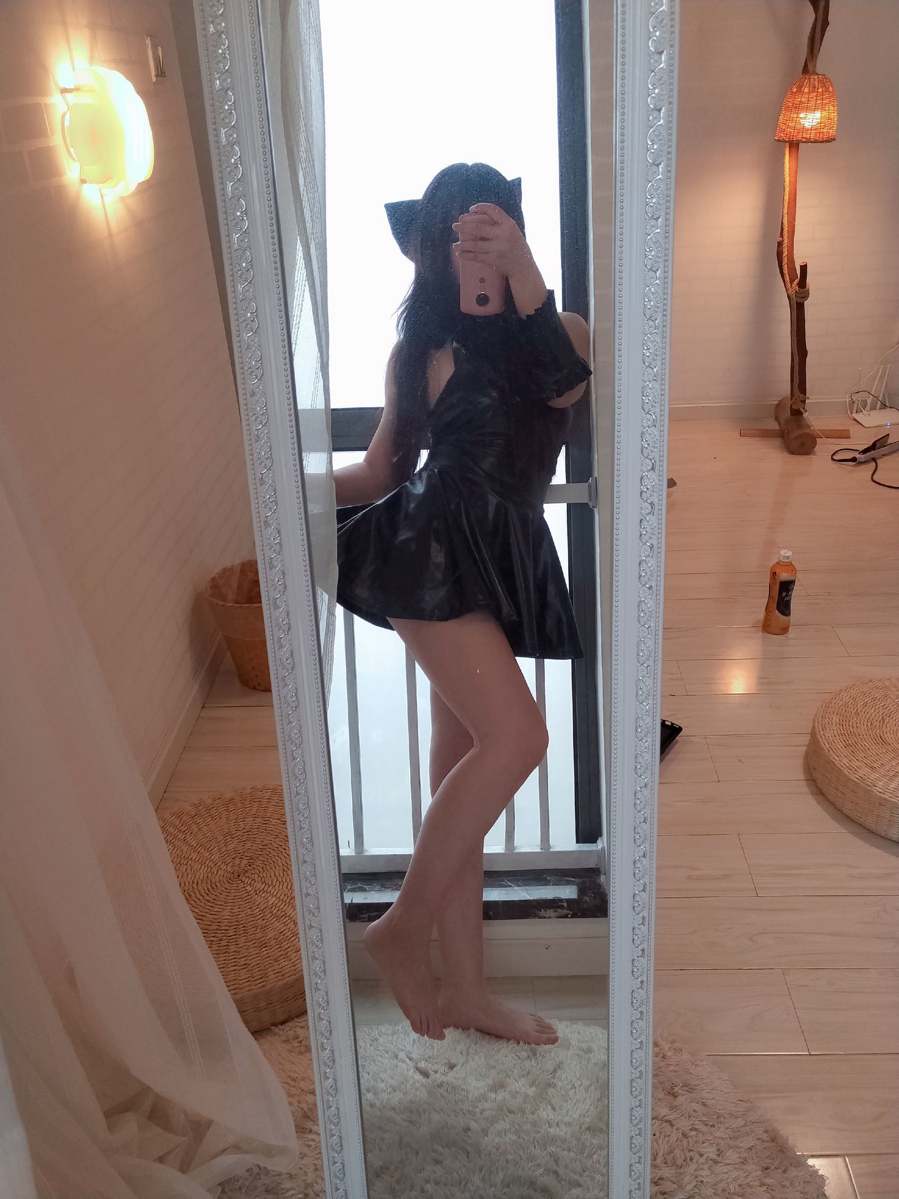二次元美女古川kagura – 黑亮连衣裙 Cosplay-第23张