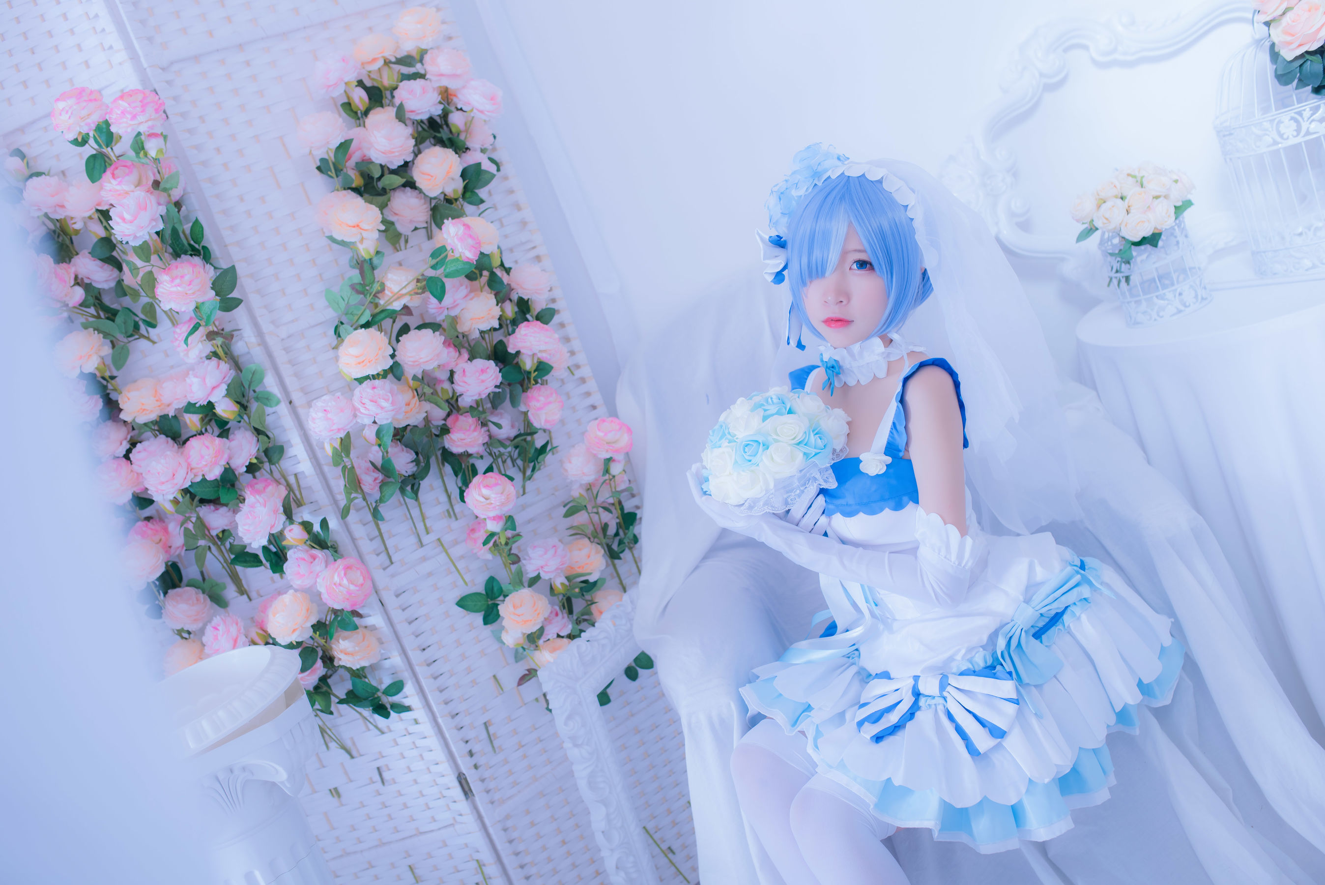 人气Coser二佐Nisa 雷姆花嫁 Cosplay-第1张