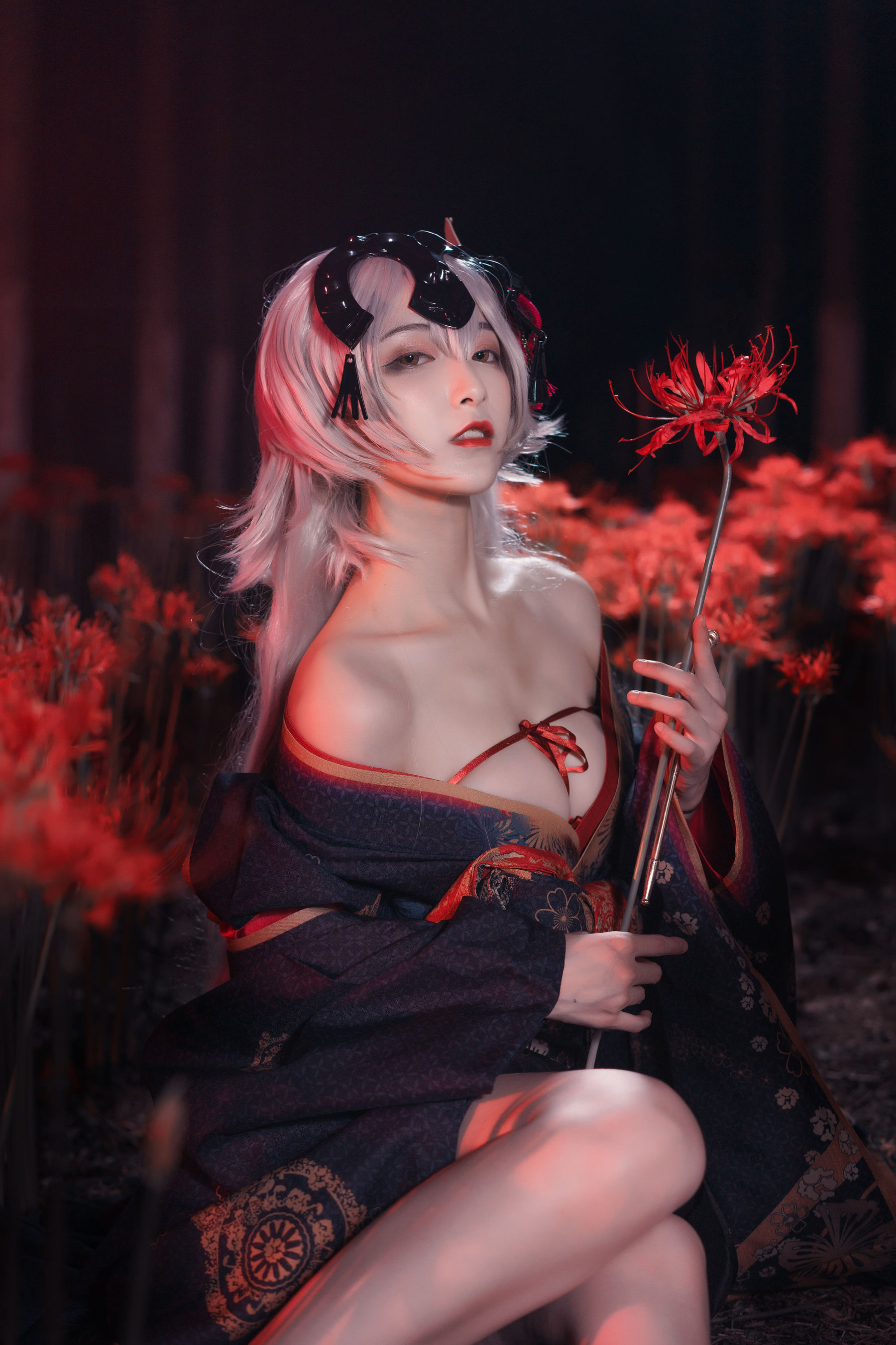 动漫博主铁板烧鬼舞w – 黑贞 Cosplay-第1张